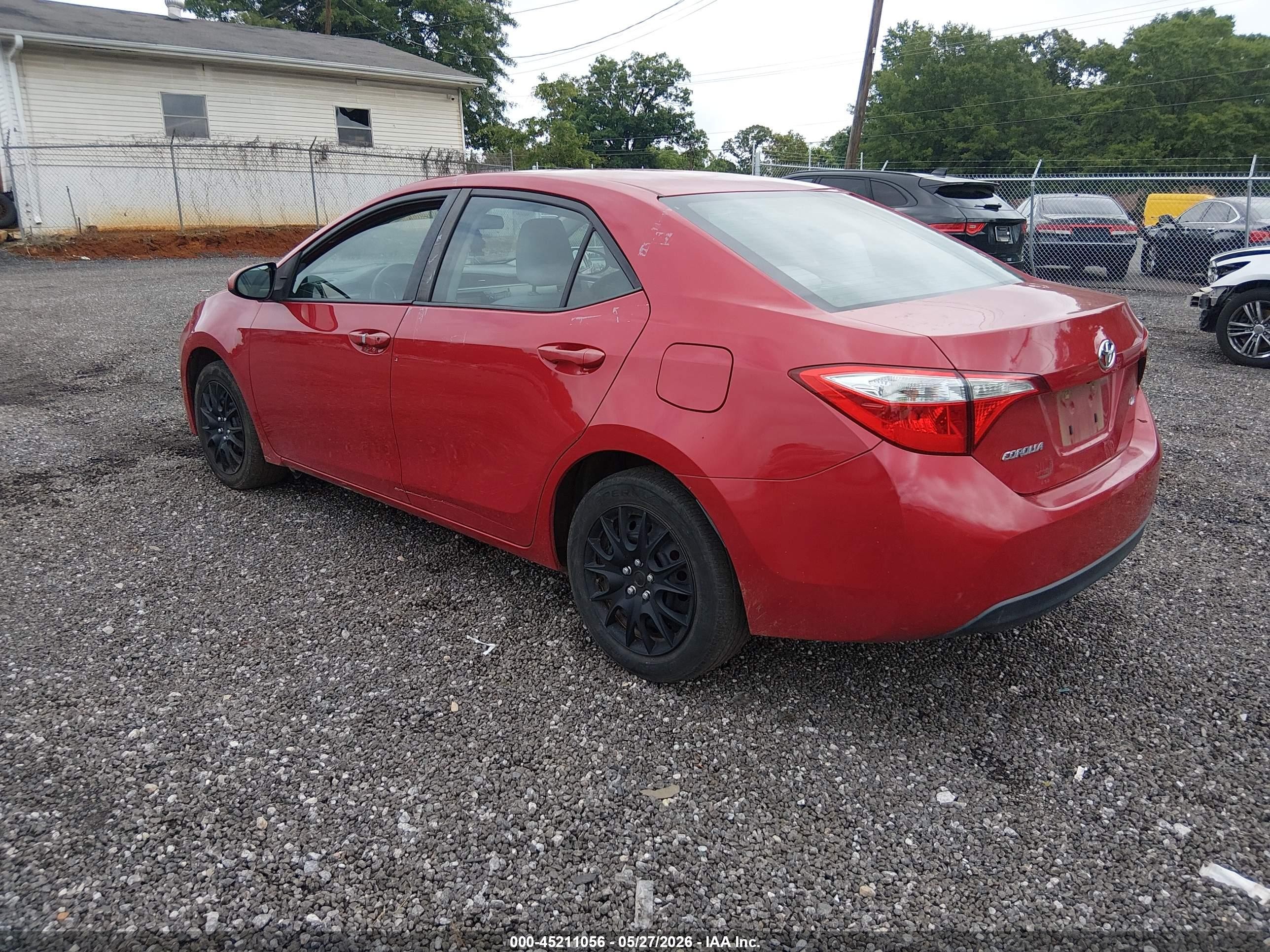 2014 Toyota Corolla Le Red vin: 2T1BURHE9EC015014