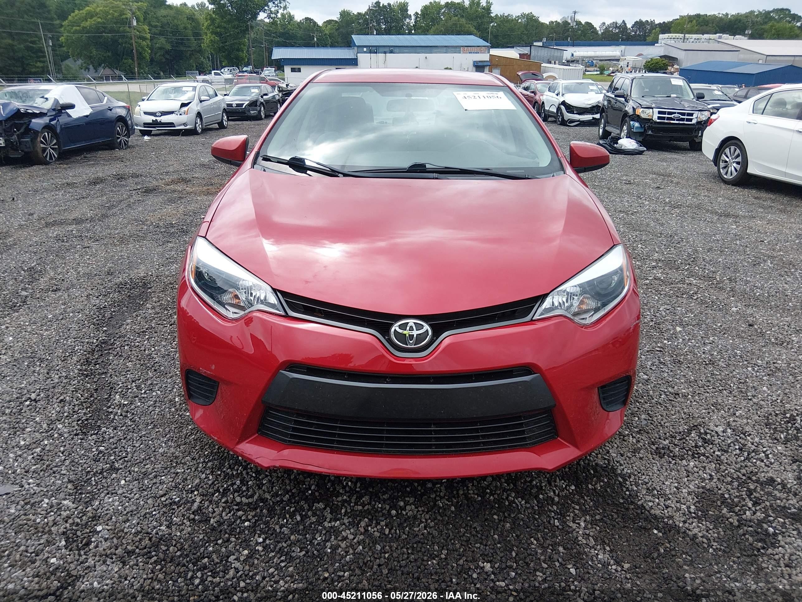 2014 Toyota Corolla Le Red vin: 2T1BURHE9EC015014
