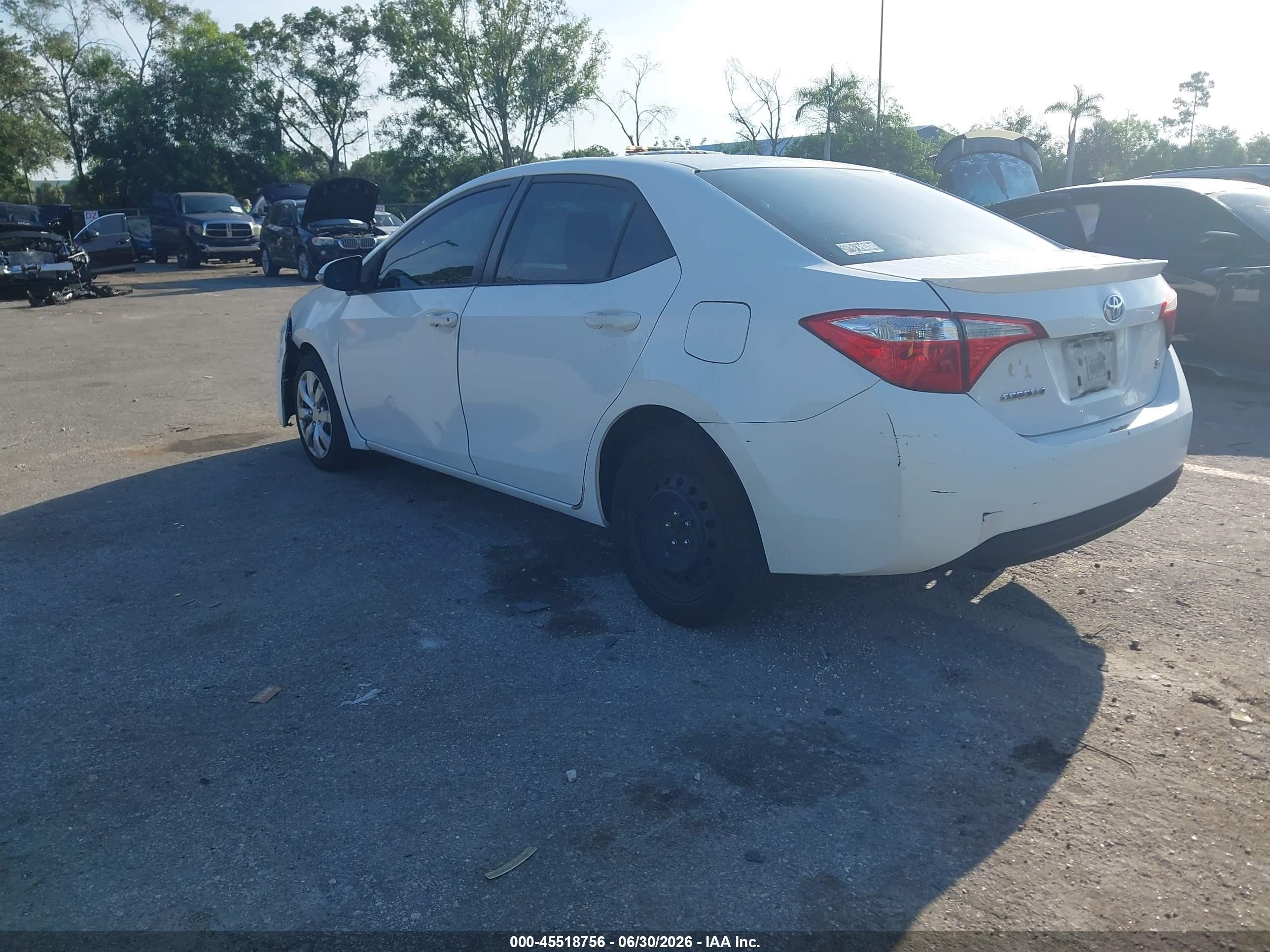 2014 Toyota Corolla S White vin: 2T1BURHE9EC022657