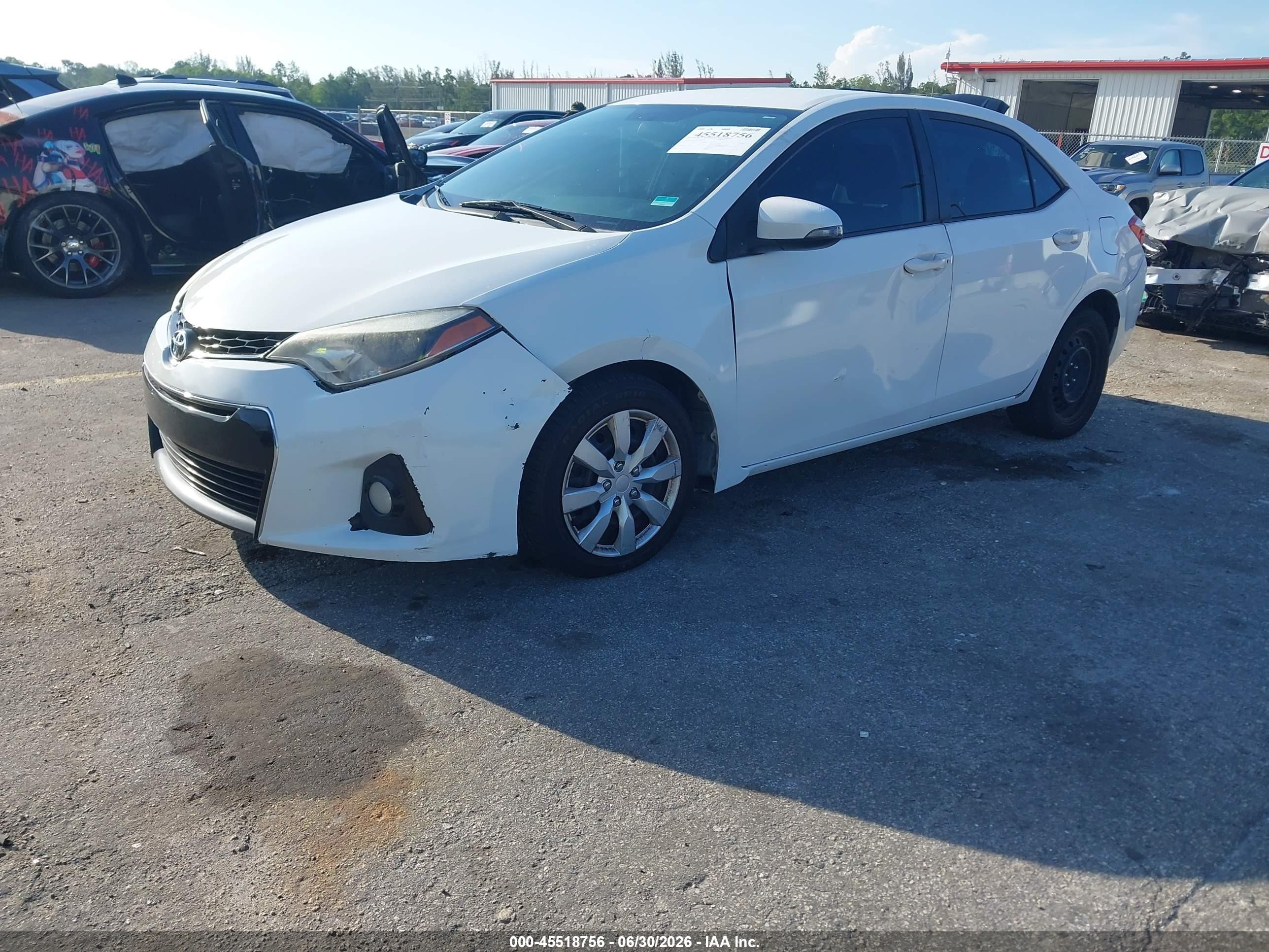 2014 Toyota Corolla S White vin: 2T1BURHE9EC022657