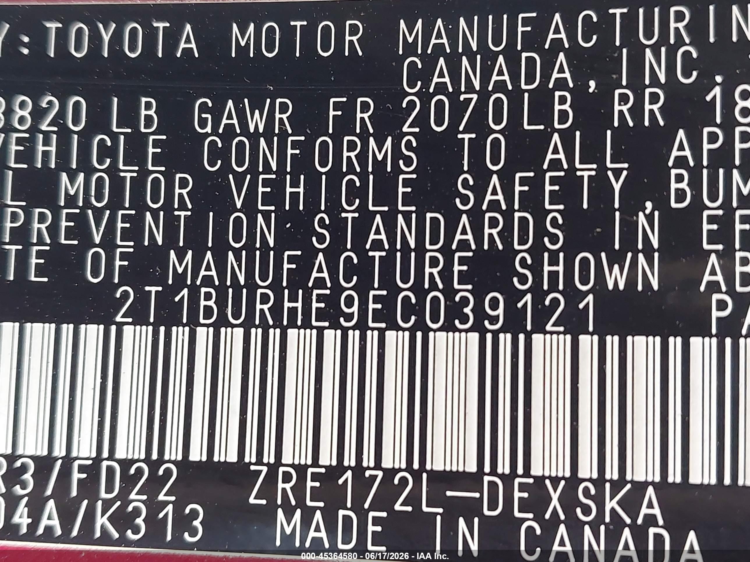 2014 Toyota Corolla S Plus Burgundy vin: 2T1BURHE9EC039121