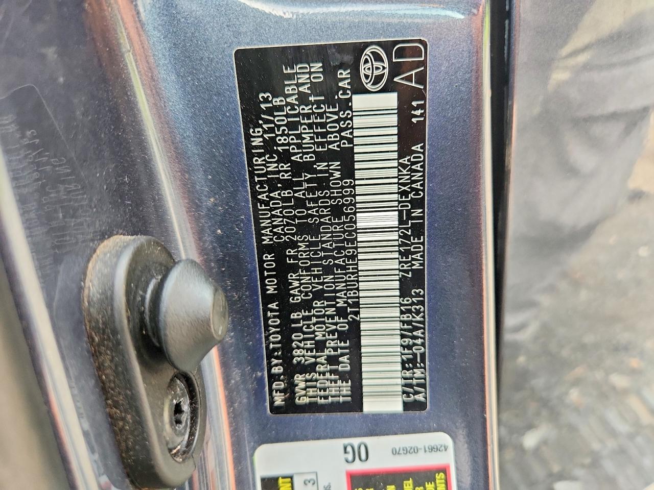 2014 Toyota Corolla Le Синий vin: 2T1BURHE9EC056999