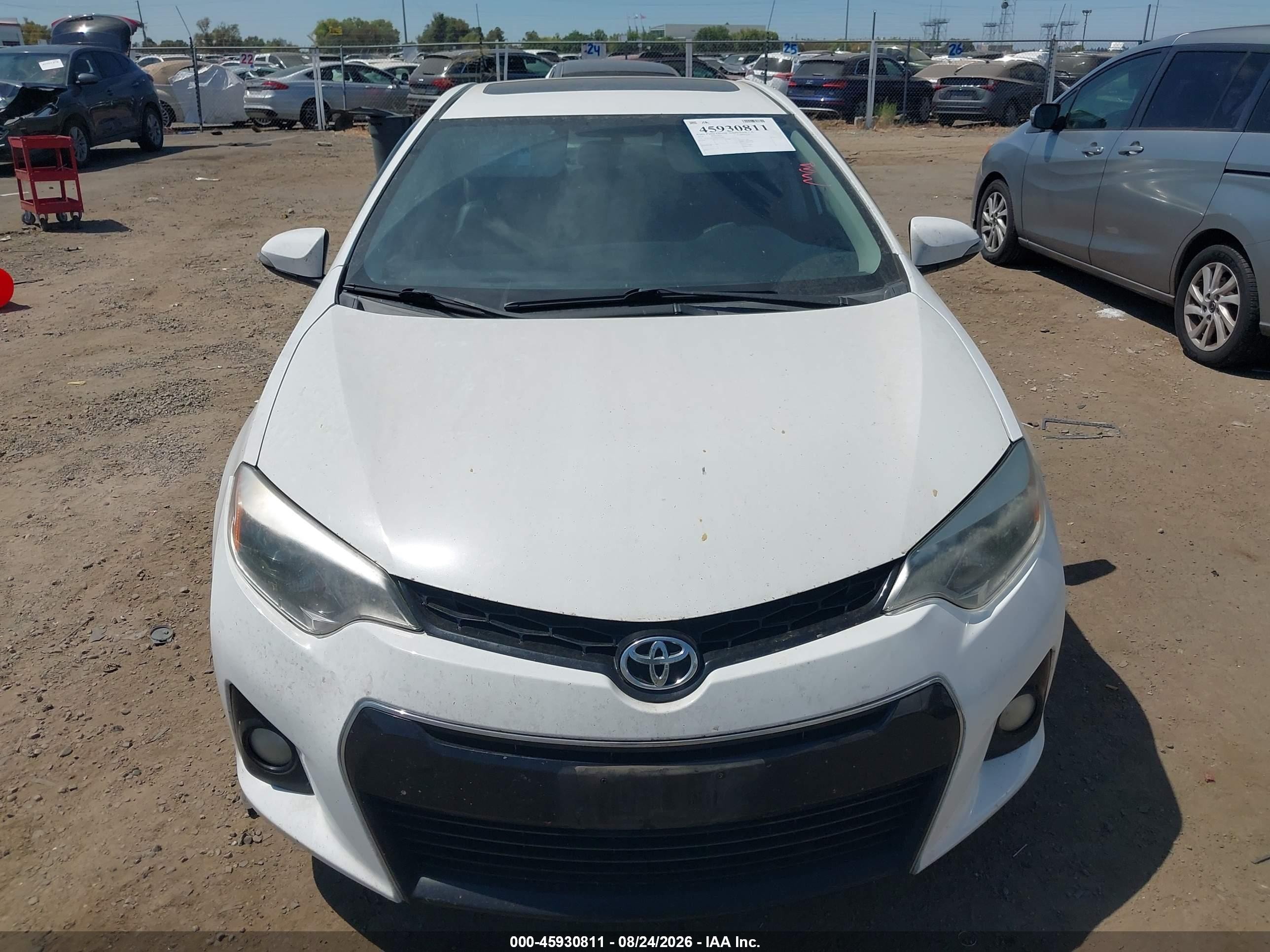 2014 Toyota Corolla S Plus Белый vin: 2T1BURHE9EC073396