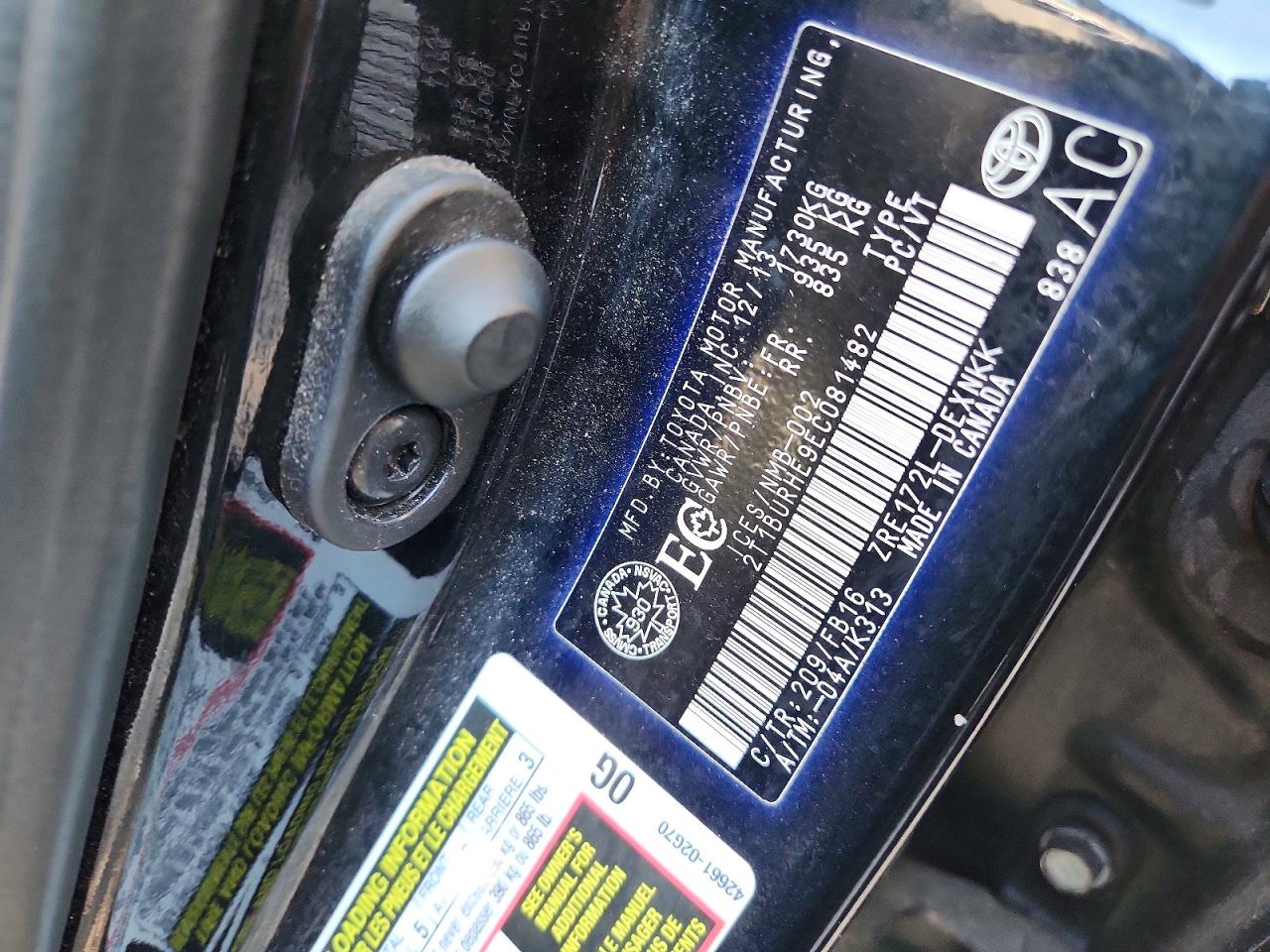2014 Toyota Corolla L Black vin: 2T1BURHE9EC081482