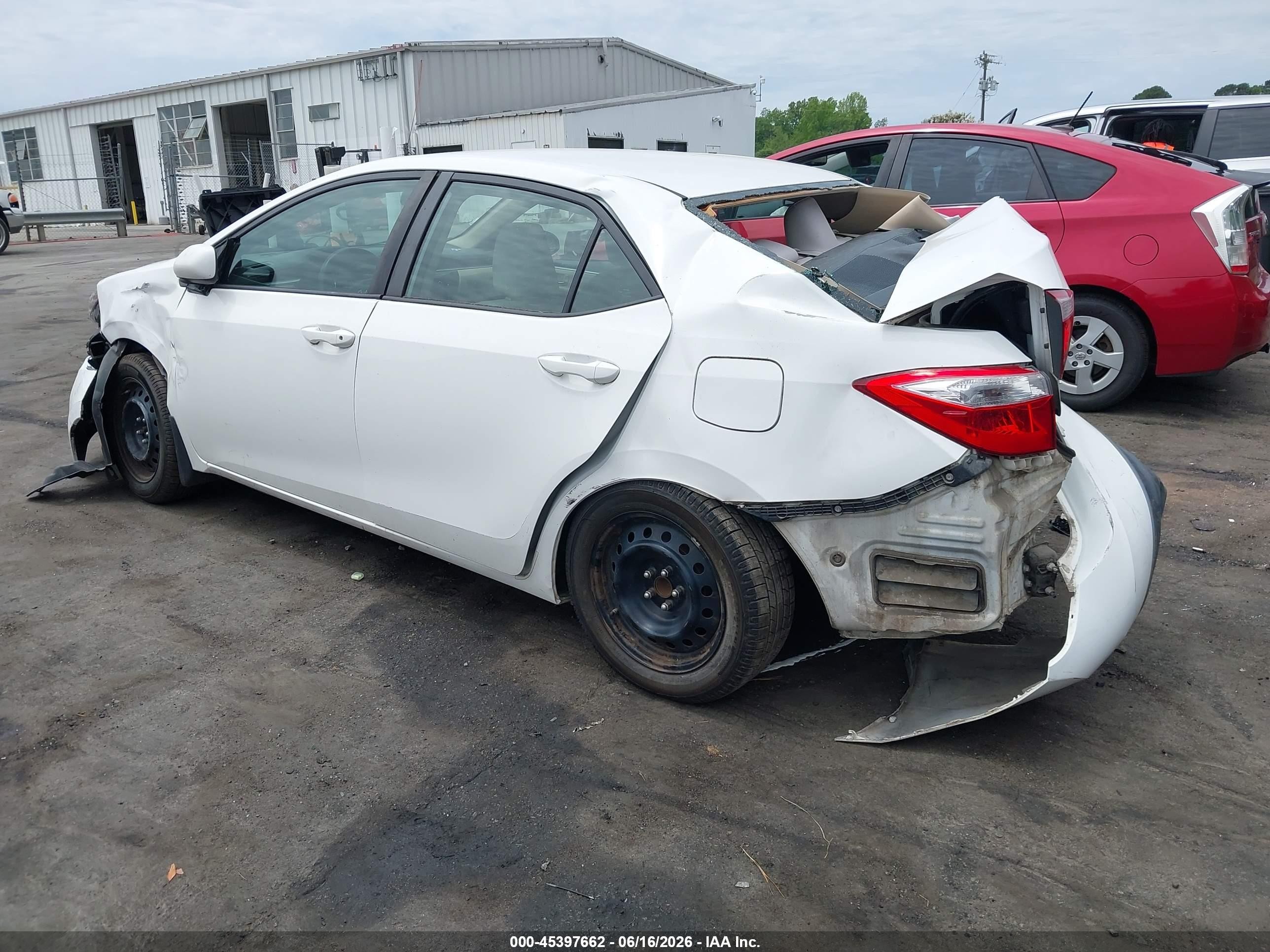 2014 Toyota Corolla Le White vin: 2T1BURHE9EC097911