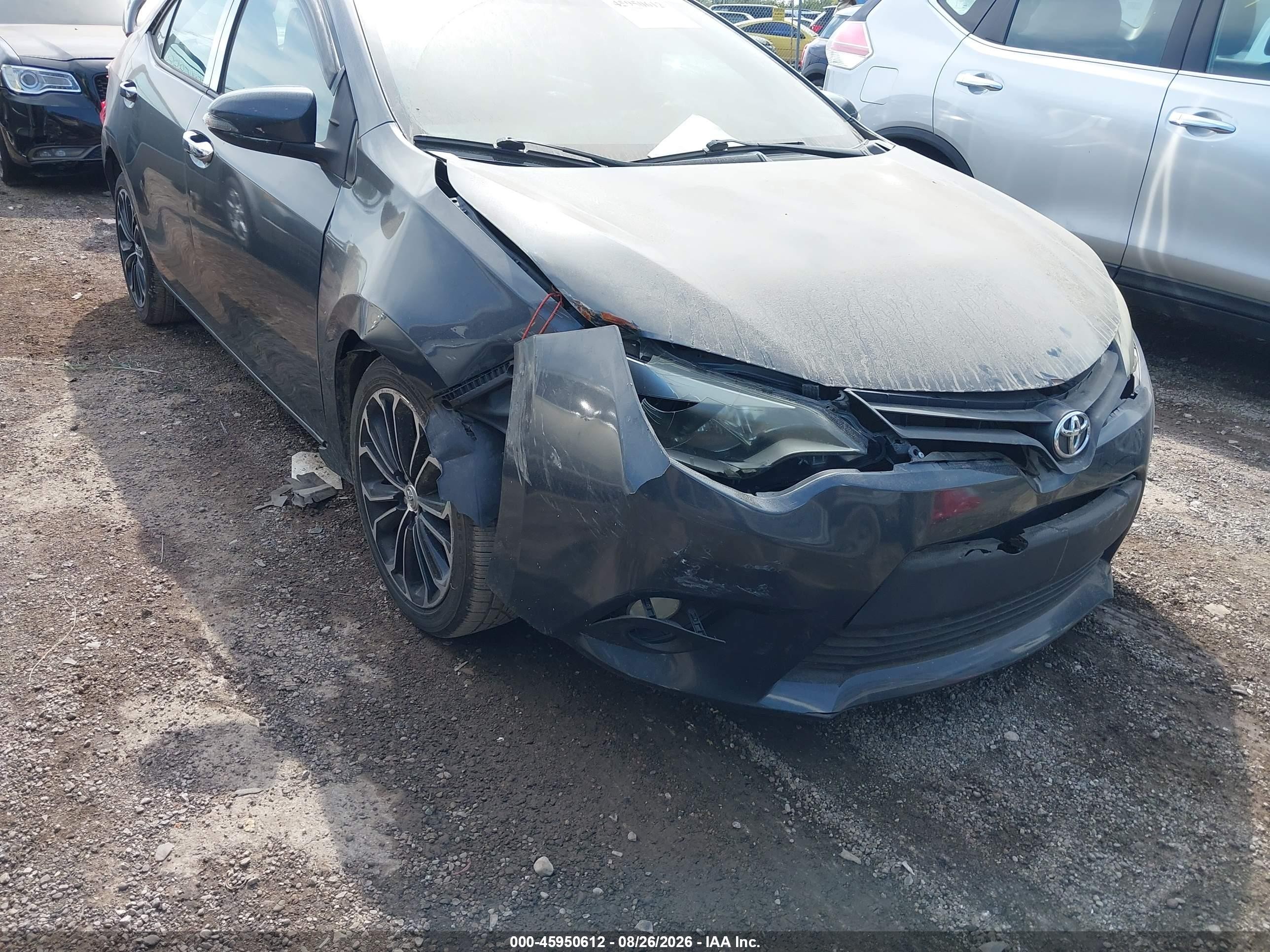 2014 Toyota Corolla S Plus Gray vin: 2T1BURHE9EC116036