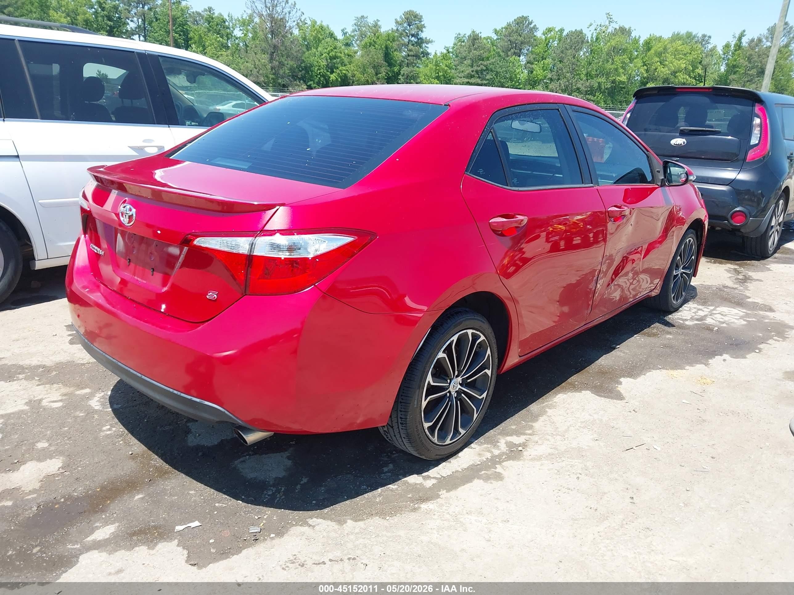 2014 Toyota Corolla S Plus Красный vin: 2T1BURHE9EC150929