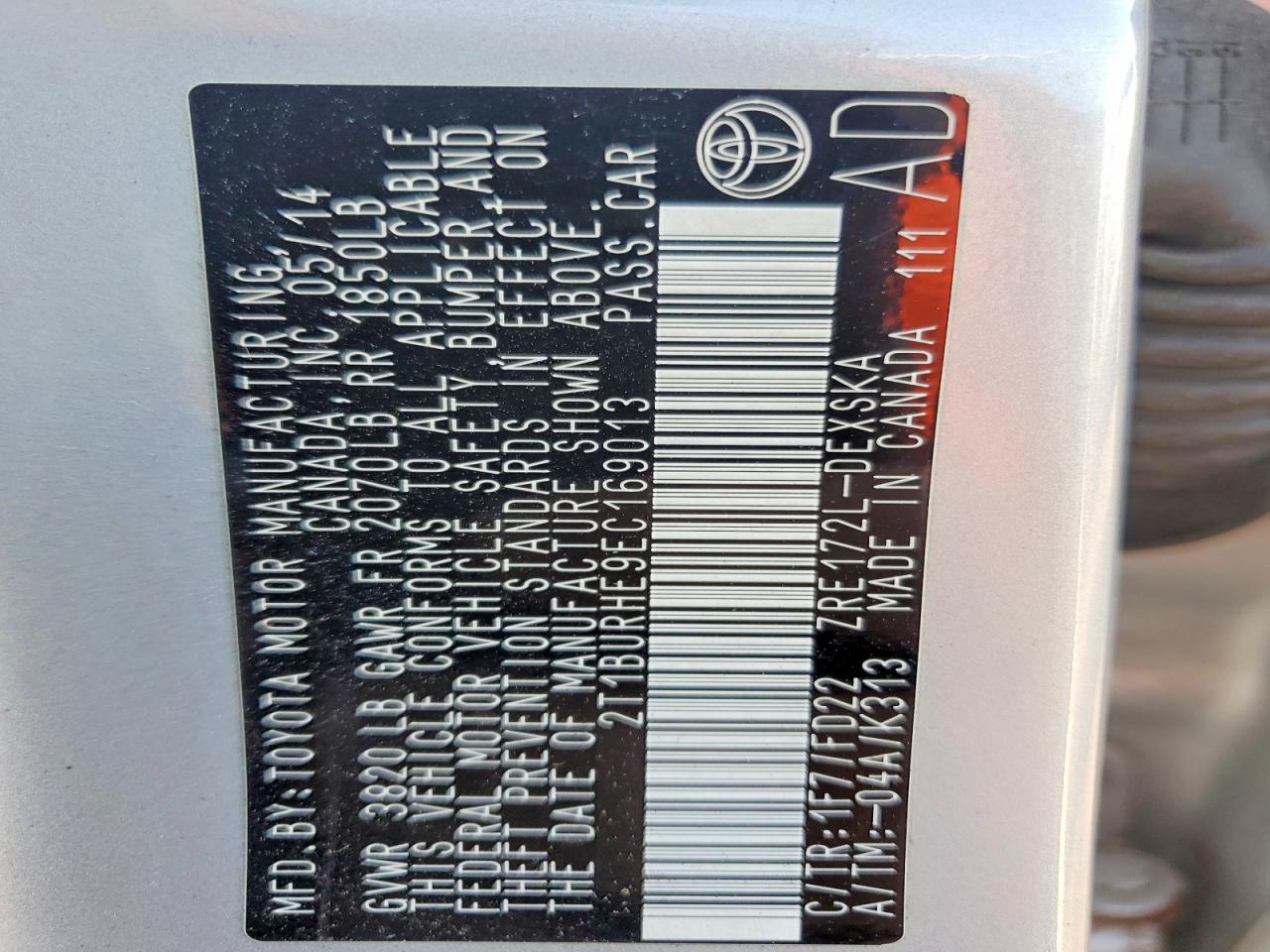 2014 Toyota Corolla S Plus Silver vin: 2T1BURHE9EC169013