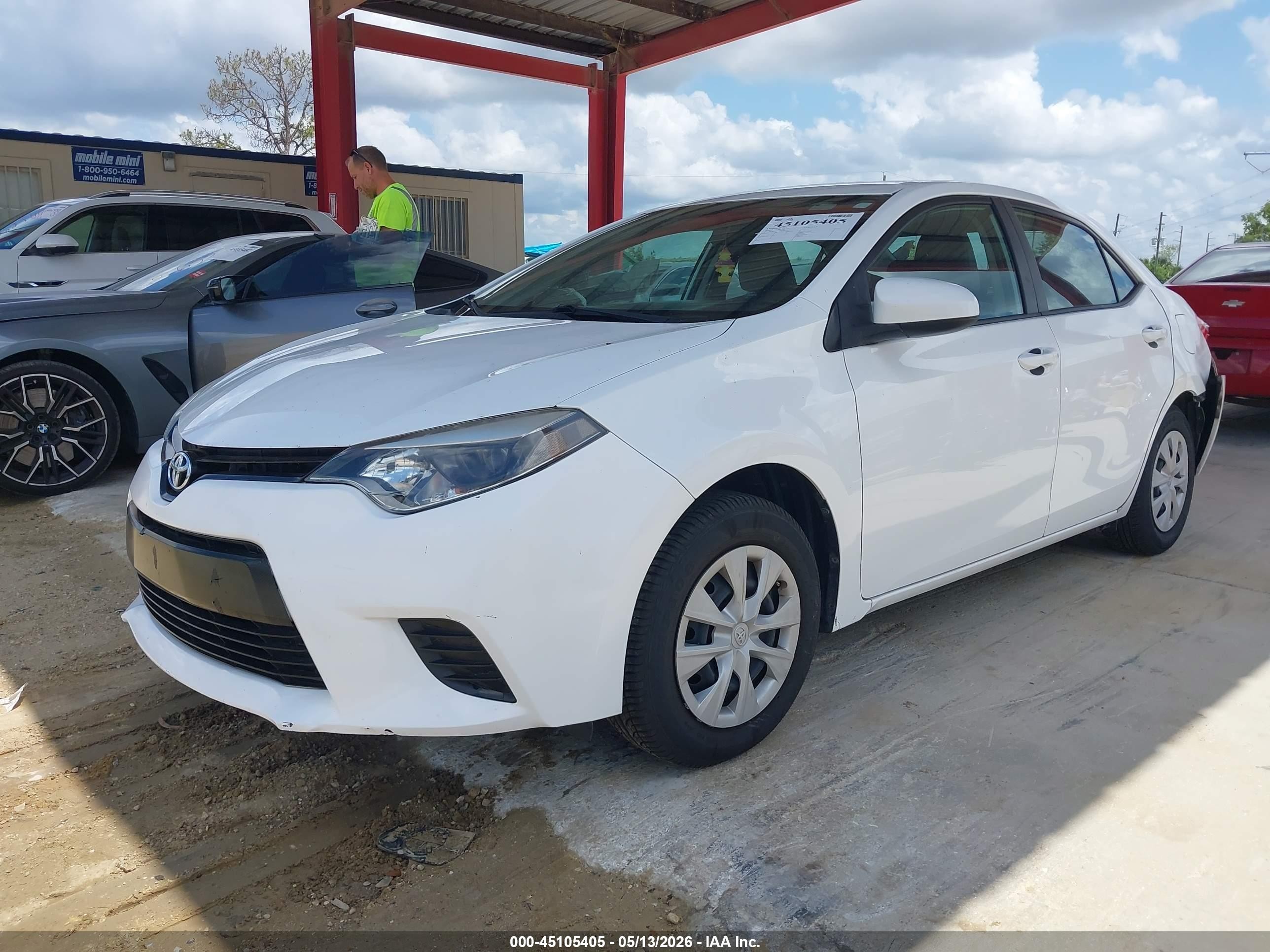 2014 Toyota Corolla L Белый vin: 2T1BURHE9EC201751