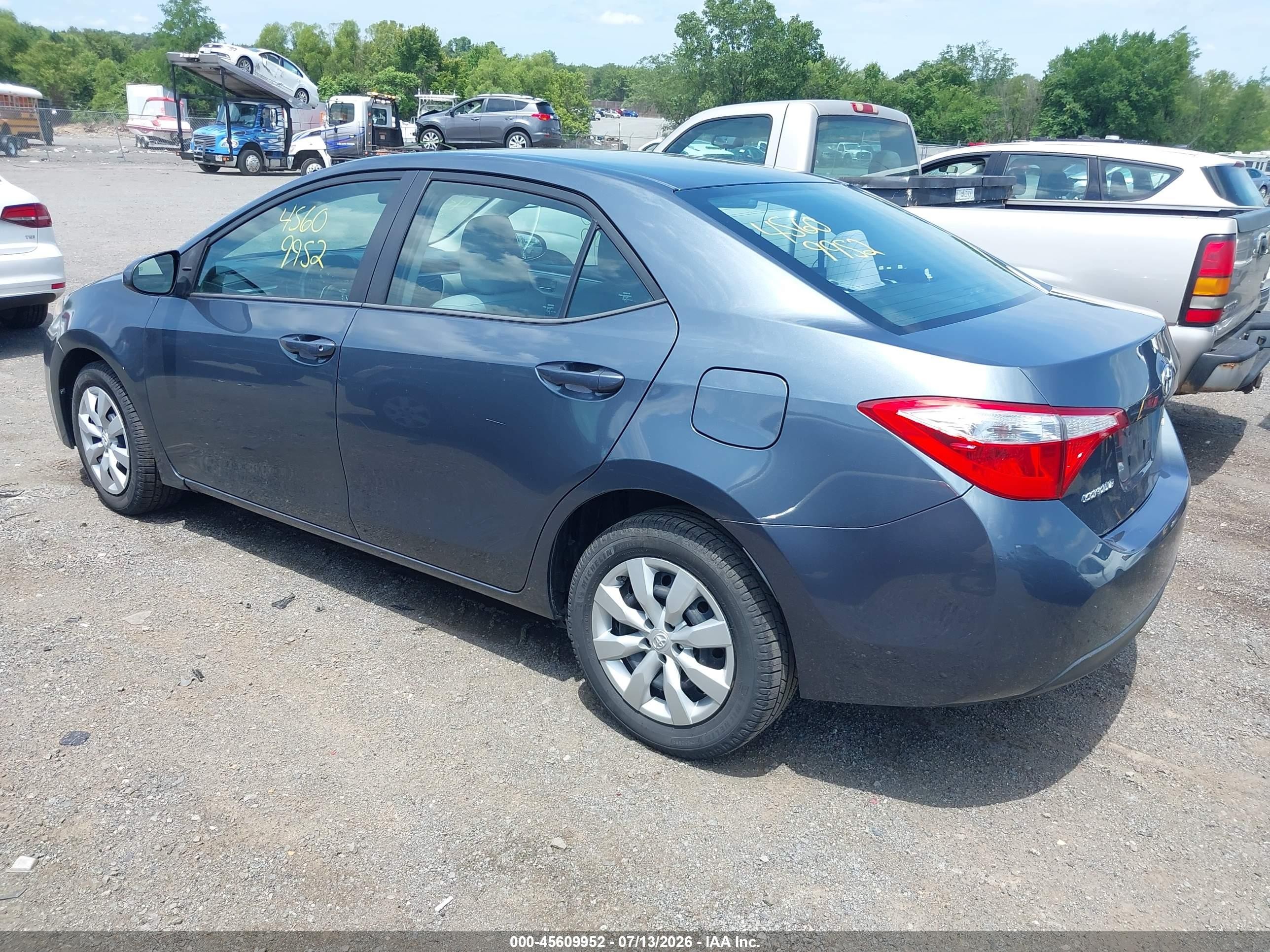 2014 Toyota Corolla Le Gray vin: 2T1BURHE9EC210983