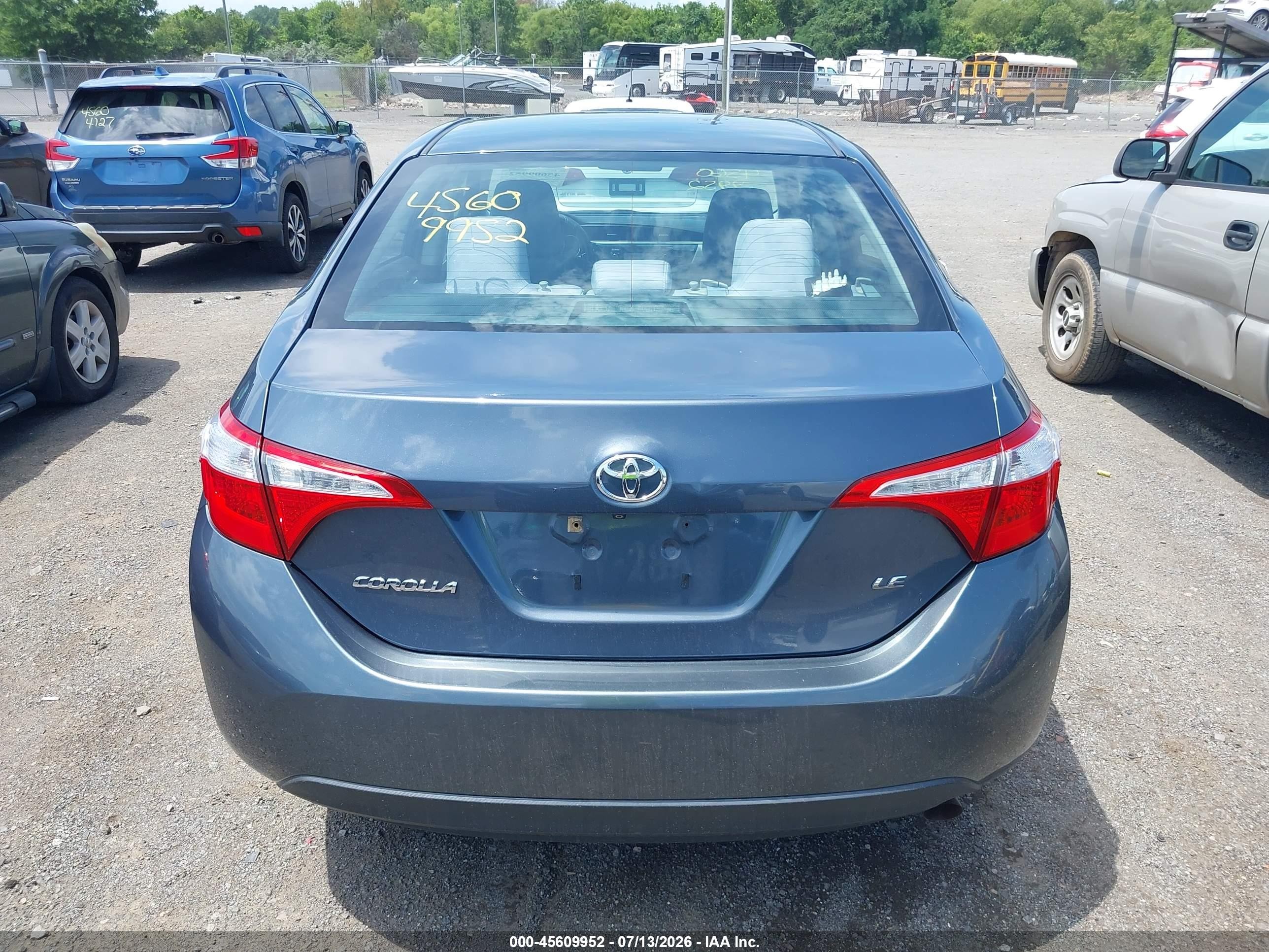 2014 Toyota Corolla Le Gray vin: 2T1BURHE9EC210983