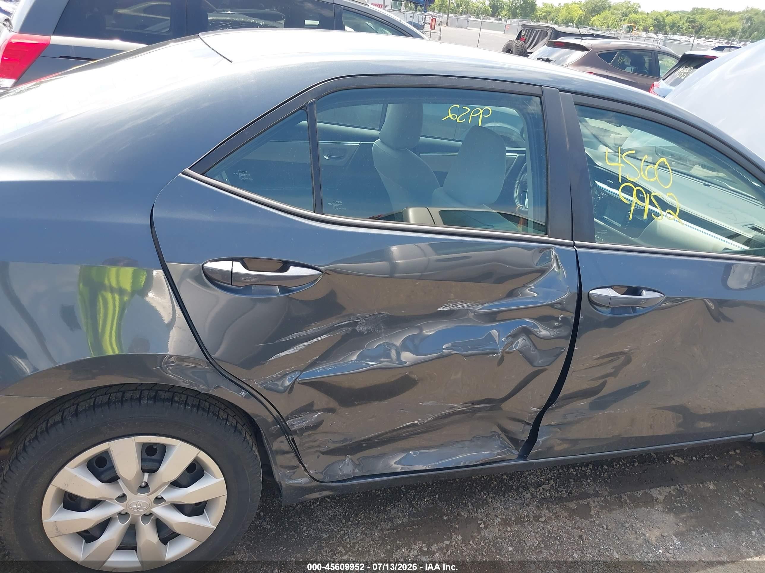 2014 Toyota Corolla Le Gray vin: 2T1BURHE9EC210983