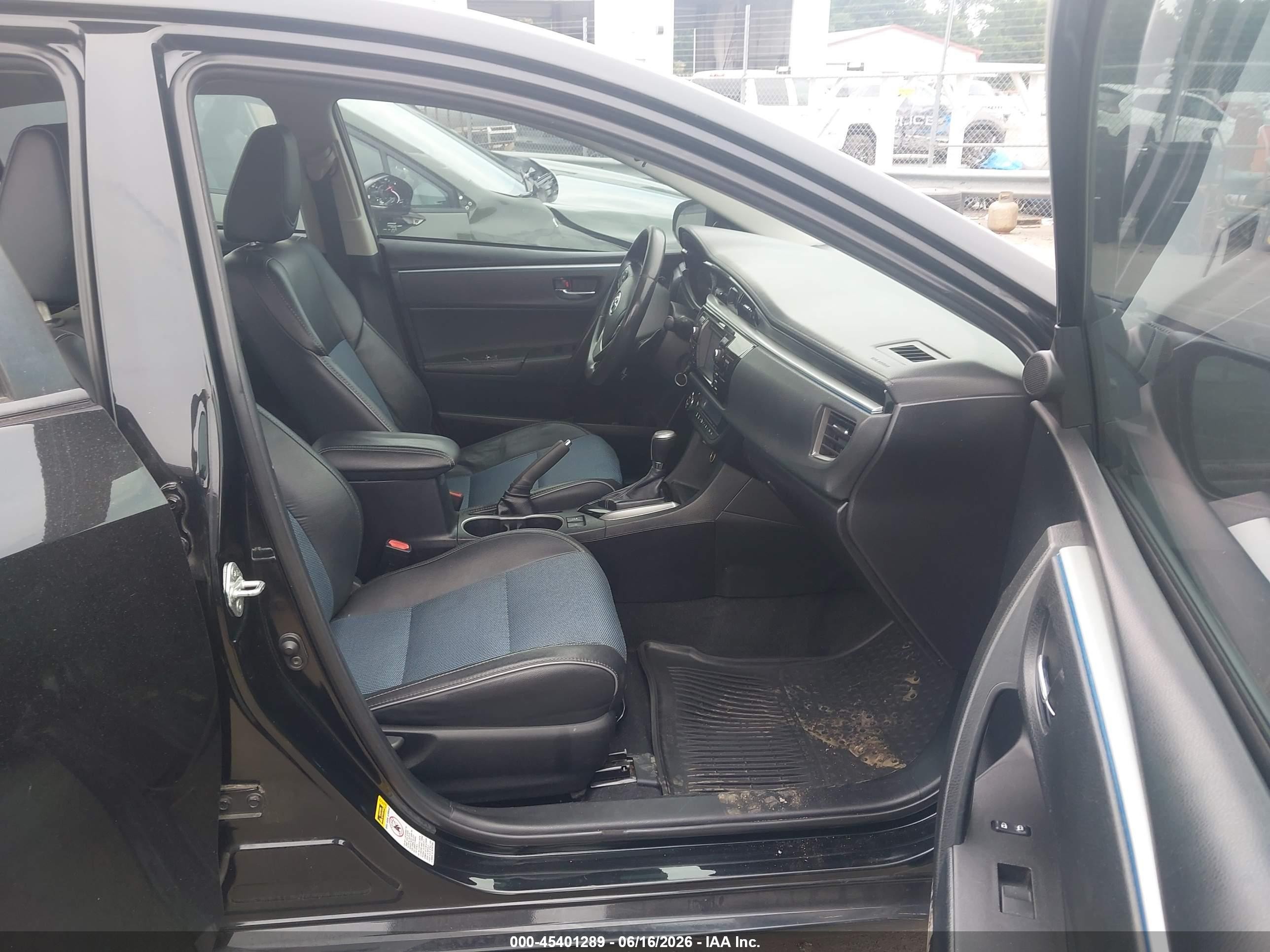 2015 Toyota Corolla S Plus Black vin: 2T1BURHE9FC238719