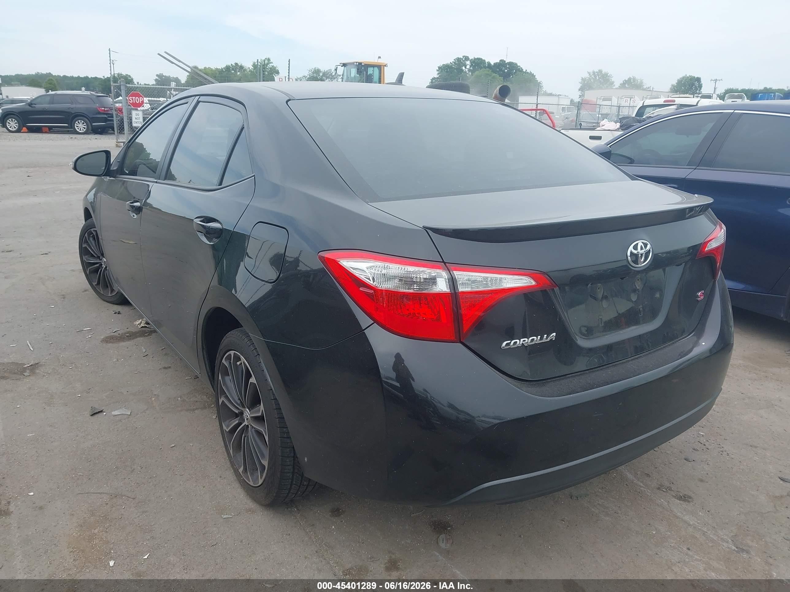 2015 Toyota Corolla S Plus Black vin: 2T1BURHE9FC238719