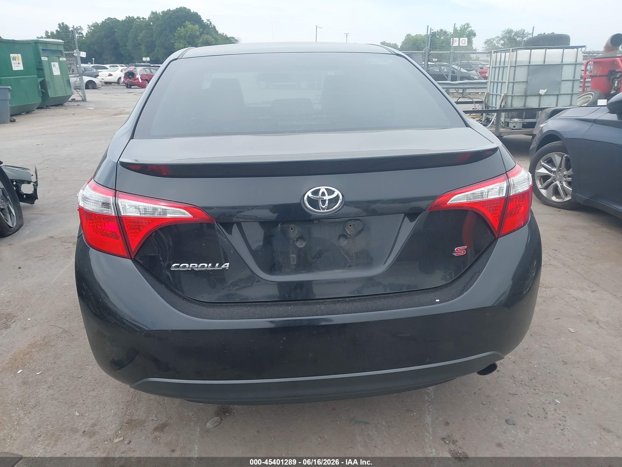 2015 Toyota Corolla S Plus Black vin: 2T1BURHE9FC238719