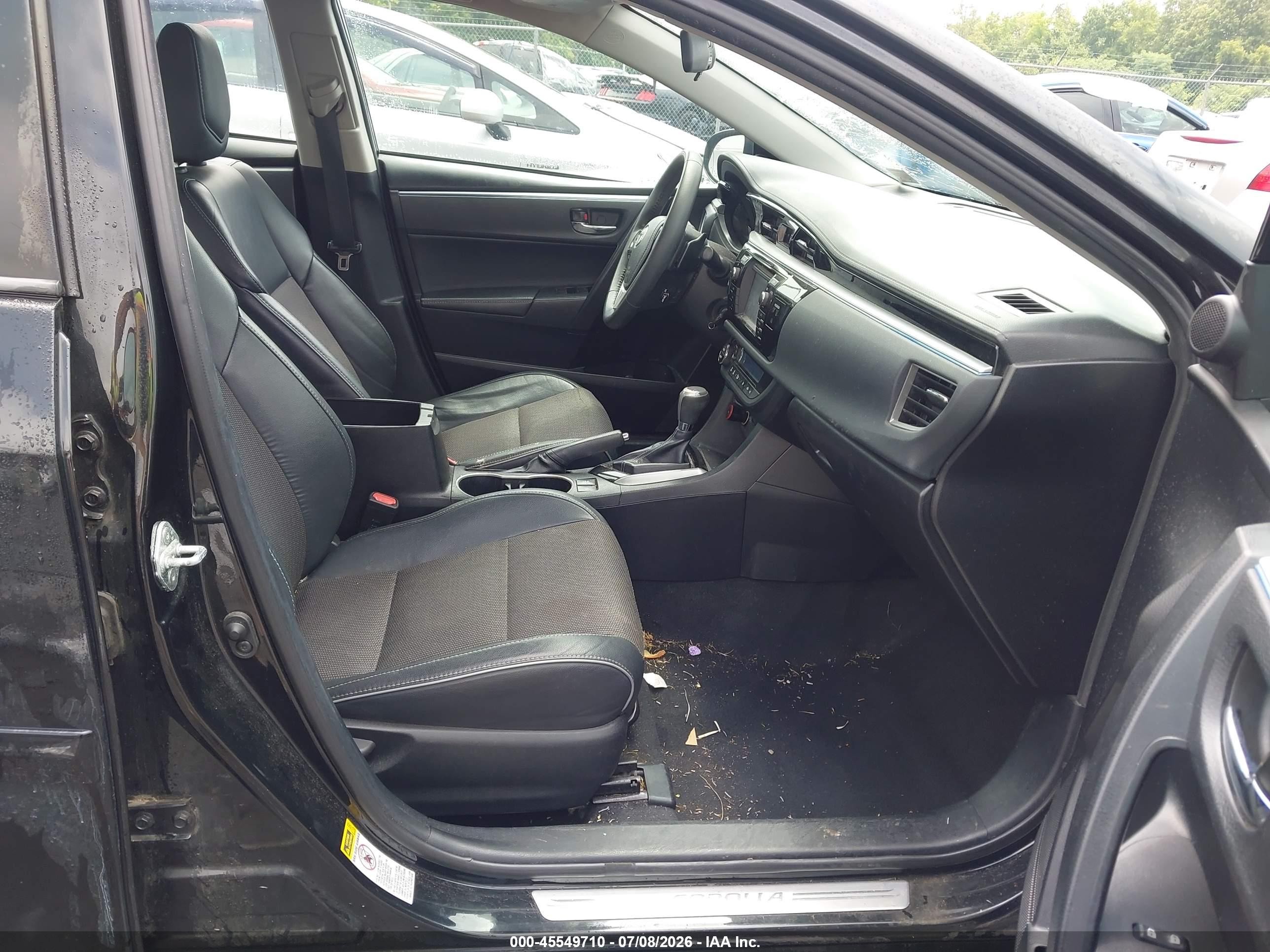 2015 Toyota Corolla S Plus Black vin: 2T1BURHE9FC242639
