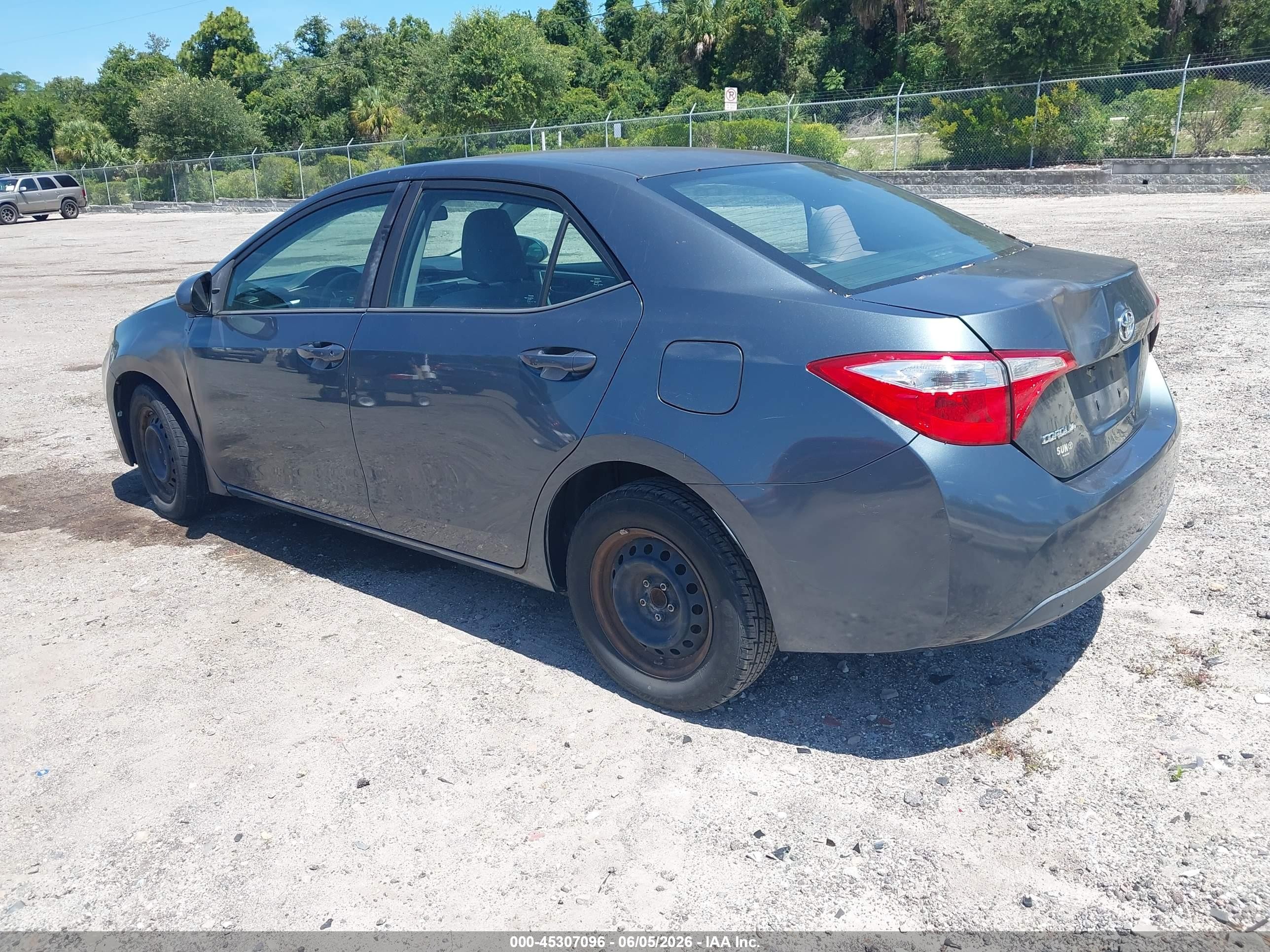 2015 Toyota Corolla L Gray vin: 2T1BURHE9FC248506