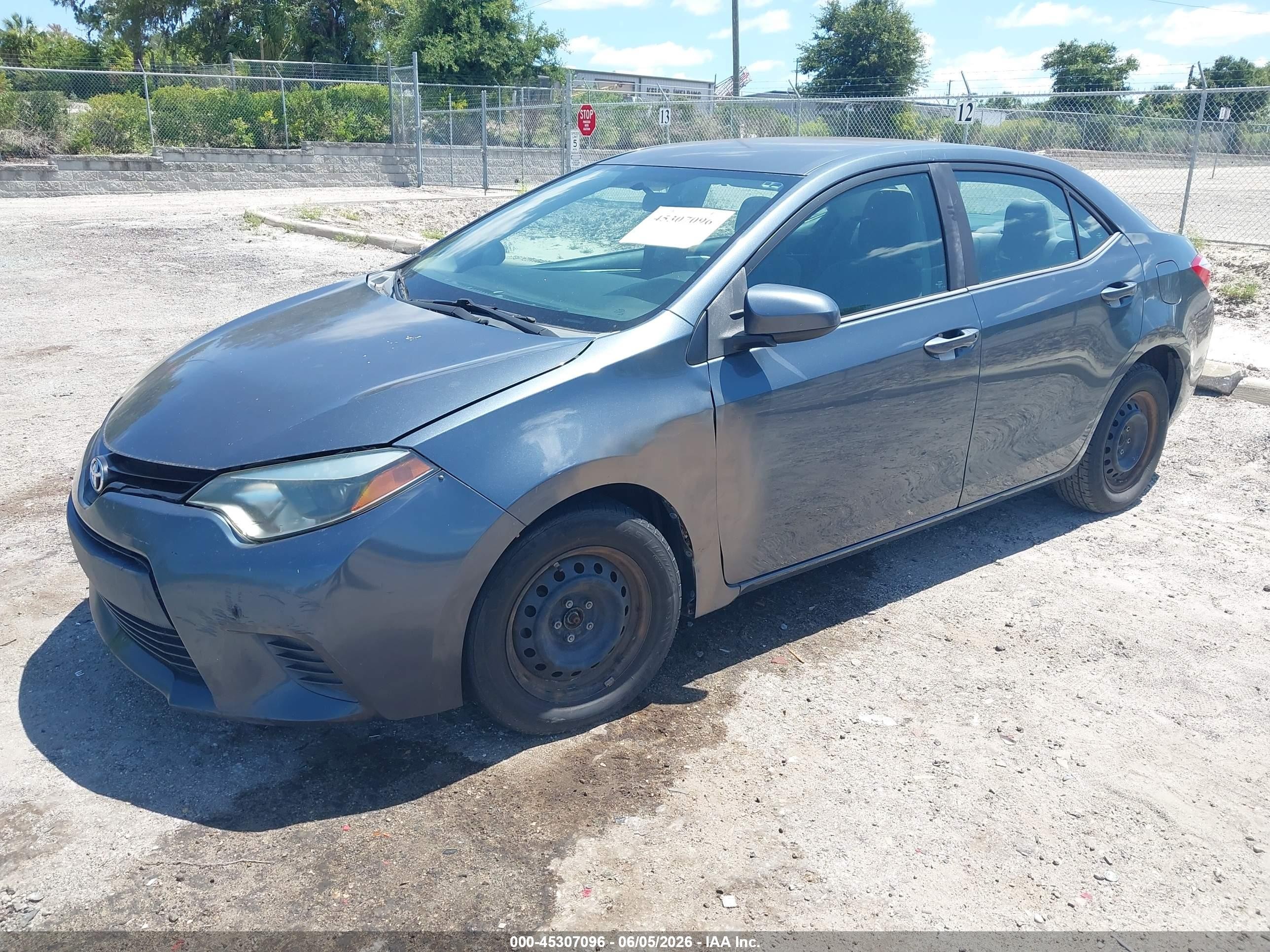 2015 Toyota Corolla L Gray vin: 2T1BURHE9FC248506