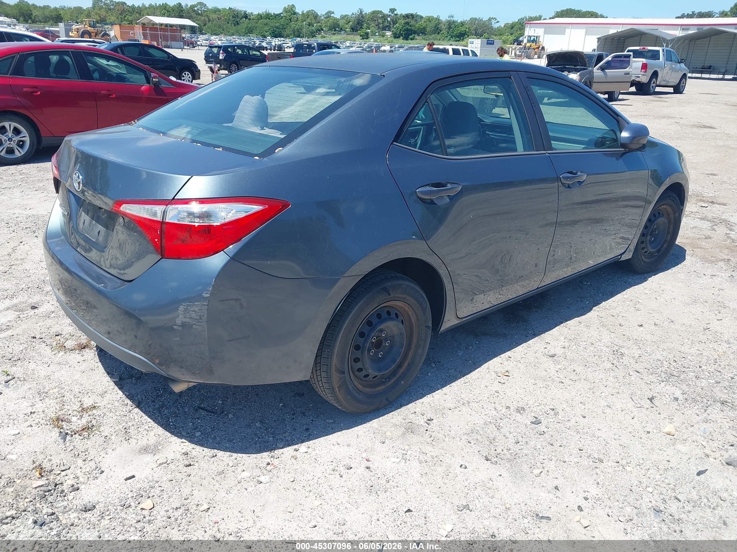 2015 Toyota Corolla L Gray vin: 2T1BURHE9FC248506