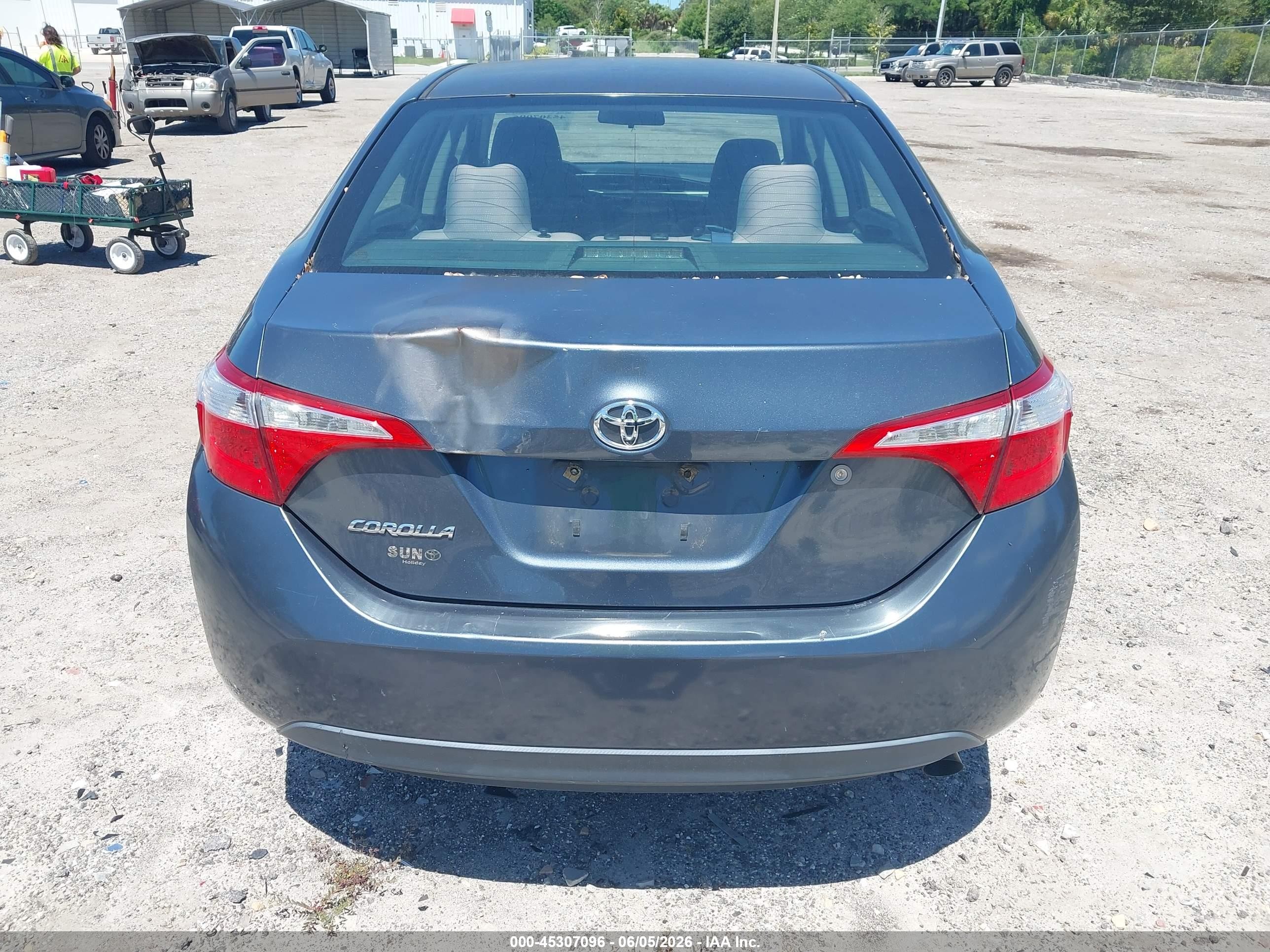 2015 Toyota Corolla L Gray vin: 2T1BURHE9FC248506