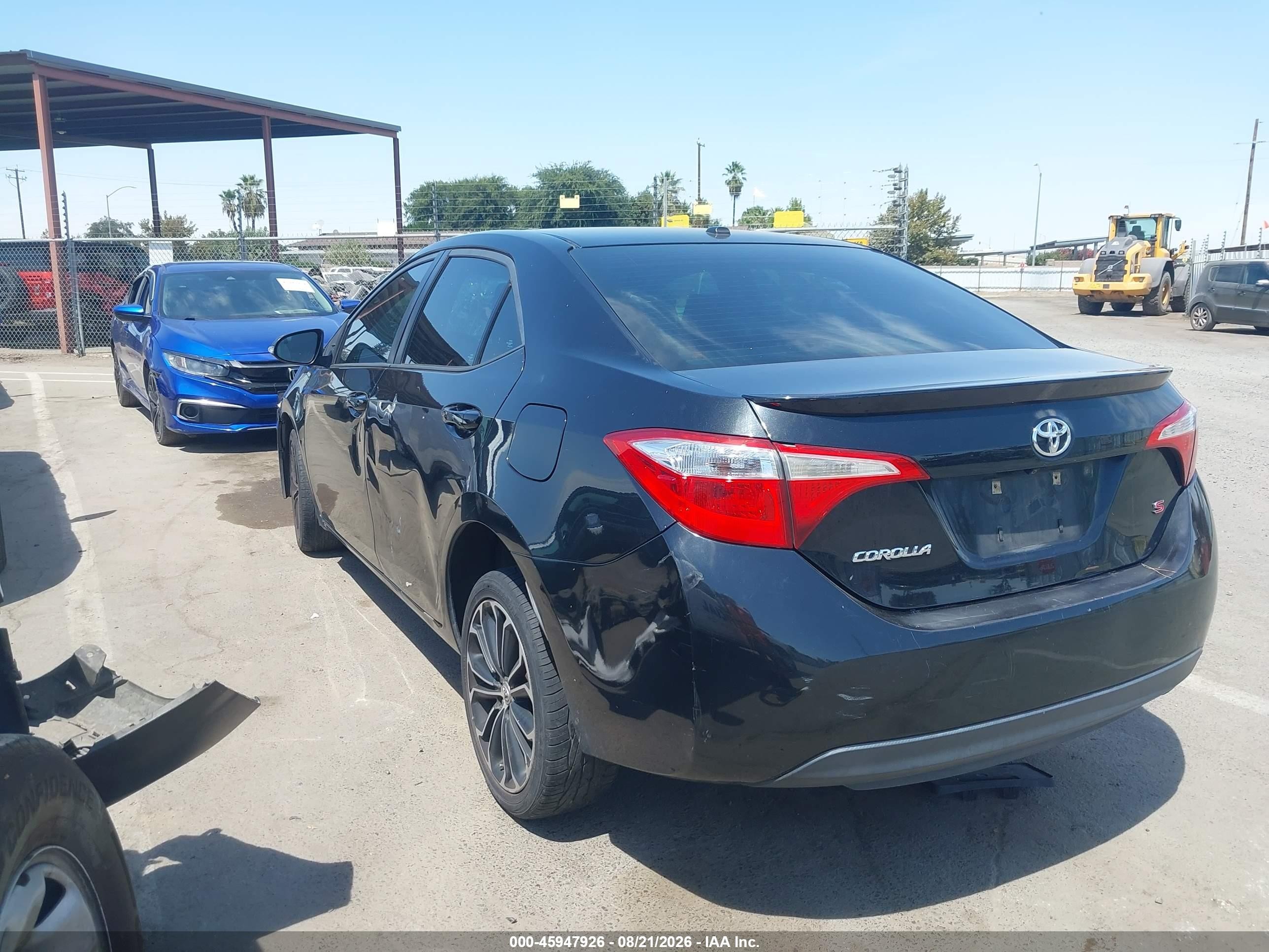 2015 Toyota Corolla S Plus Black vin: 2T1BURHE9FC260610