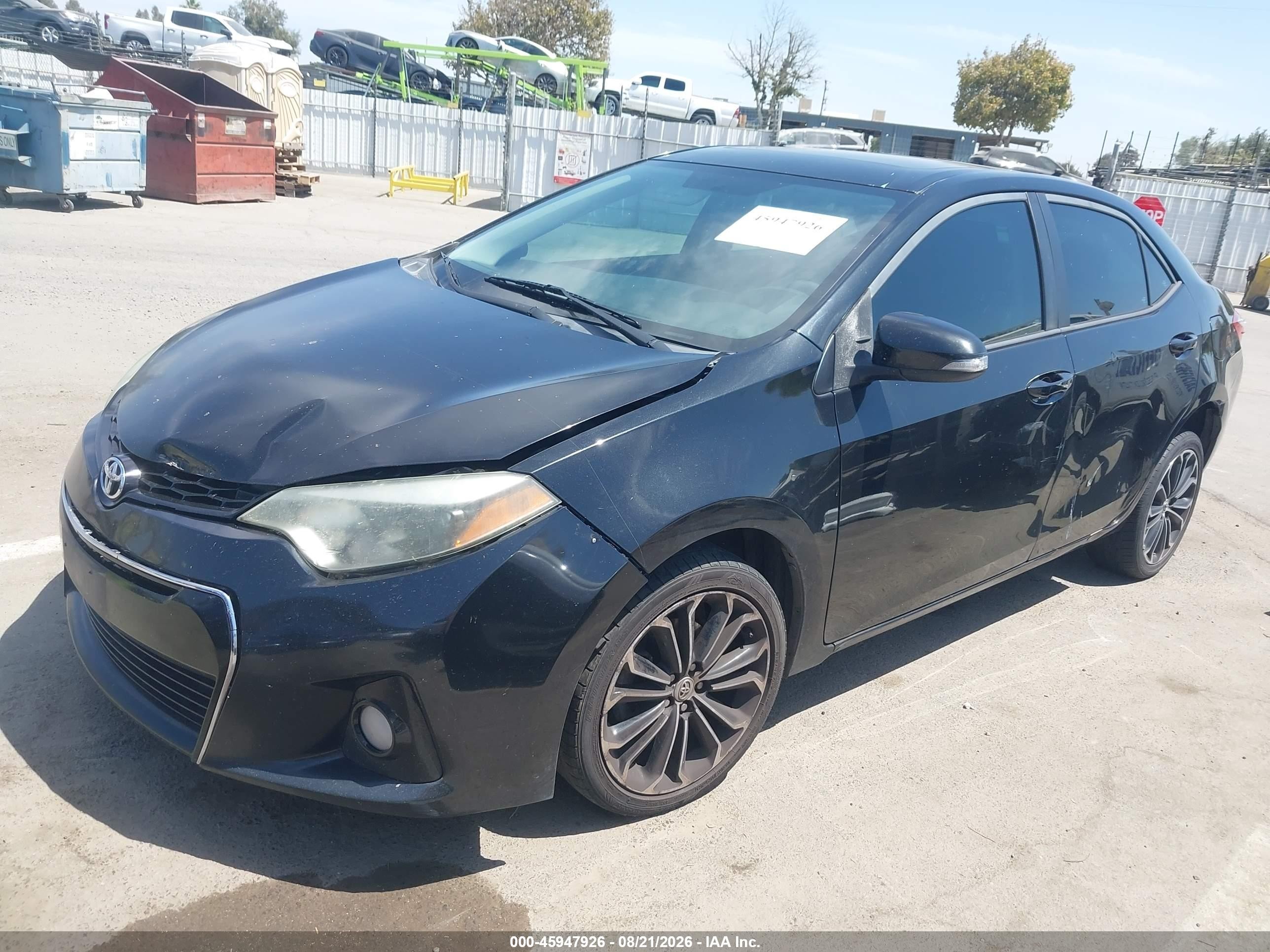 2015 Toyota Corolla S Plus Black vin: 2T1BURHE9FC260610