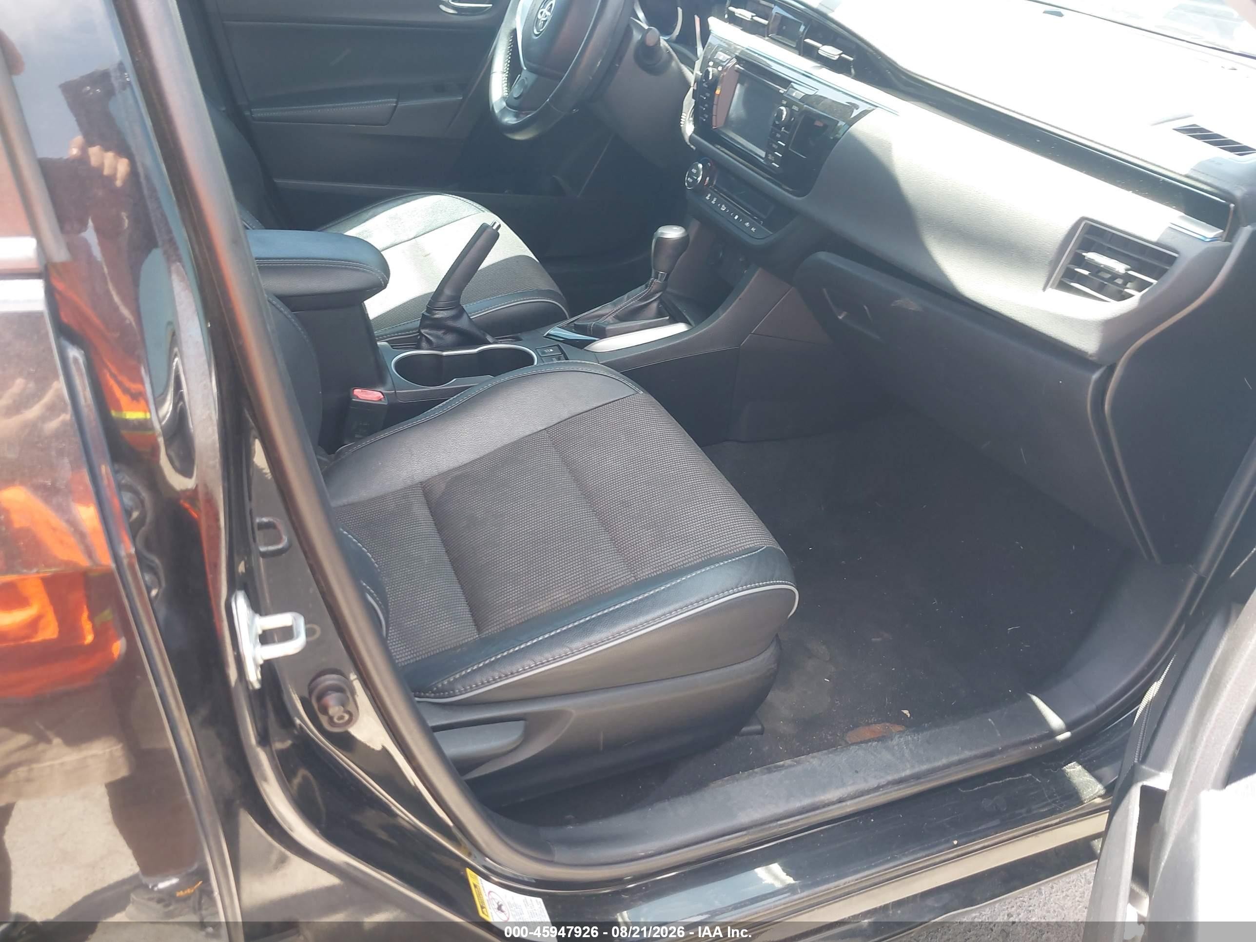 2015 Toyota Corolla S Plus Black vin: 2T1BURHE9FC260610