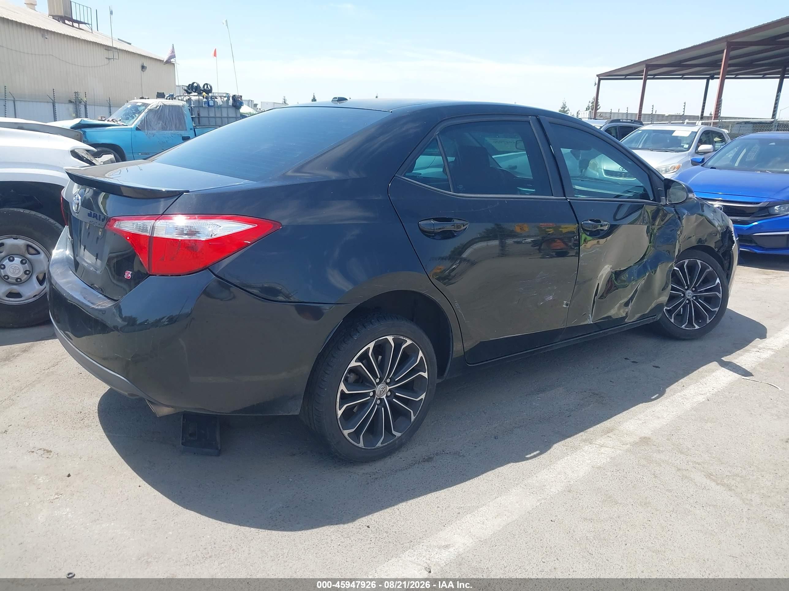 2015 Toyota Corolla S Plus Black vin: 2T1BURHE9FC260610