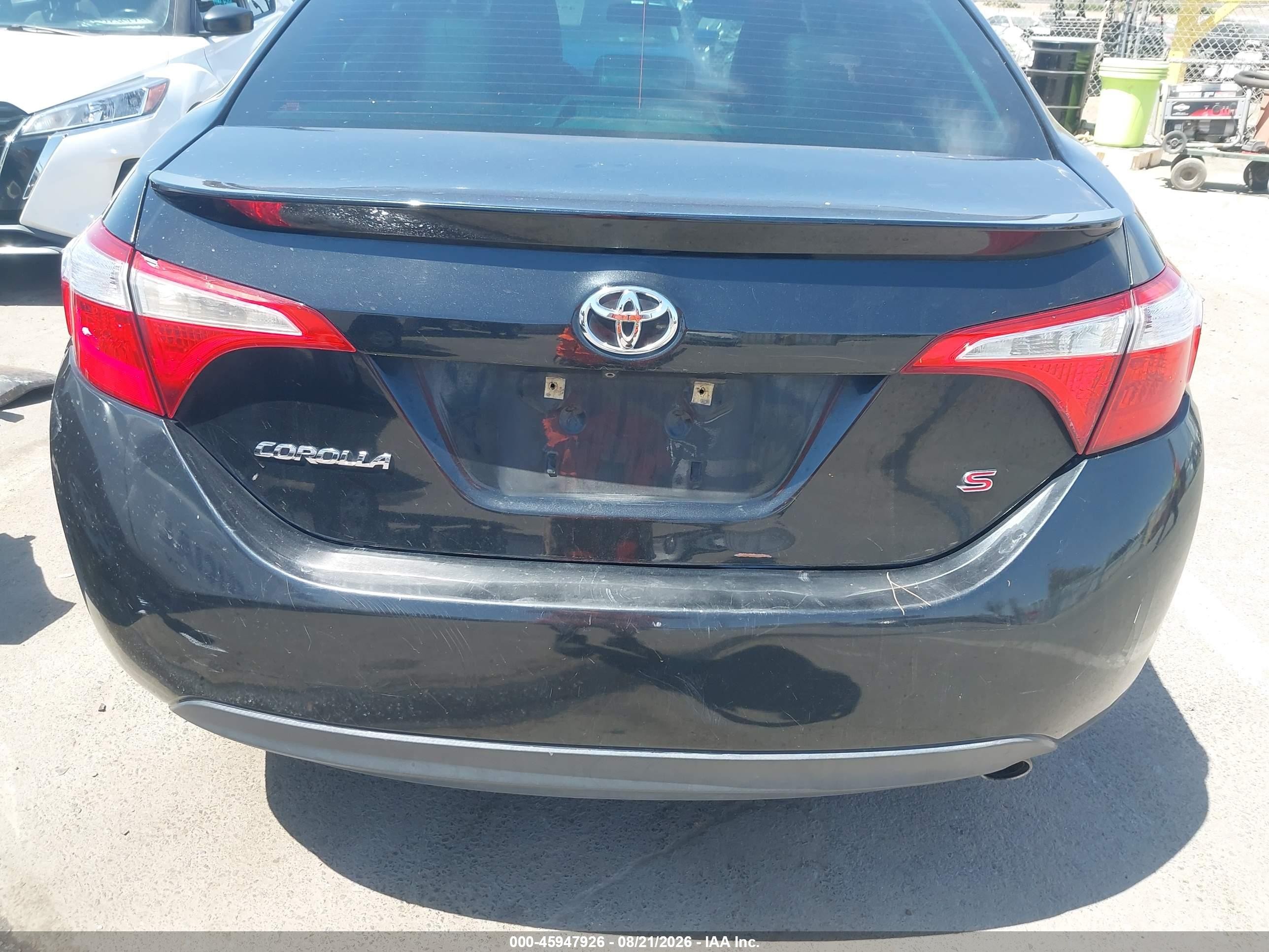 2015 Toyota Corolla S Plus Black vin: 2T1BURHE9FC260610