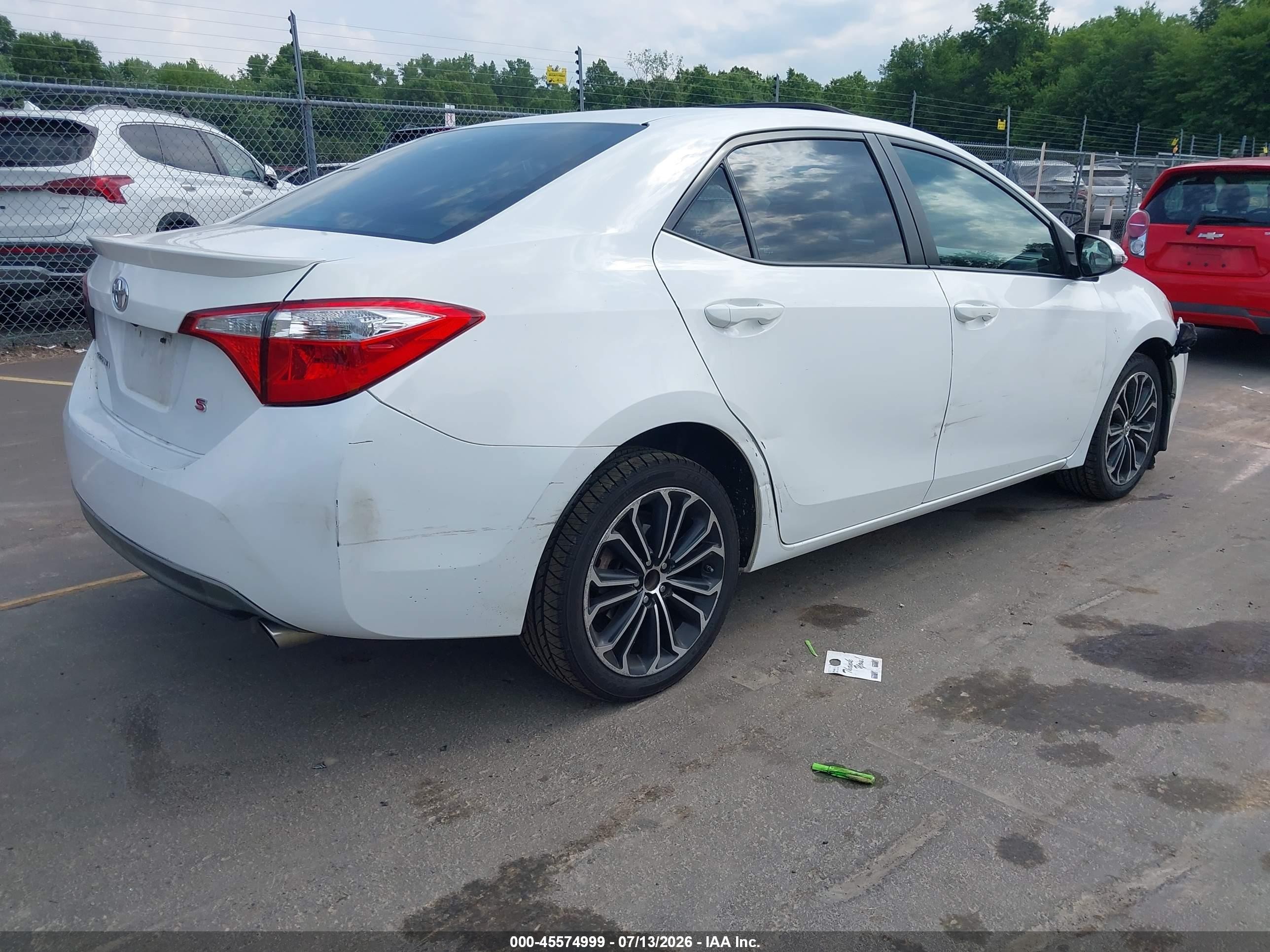 2015 Toyota Corolla S Plus White vin: 2T1BURHE9FC262910