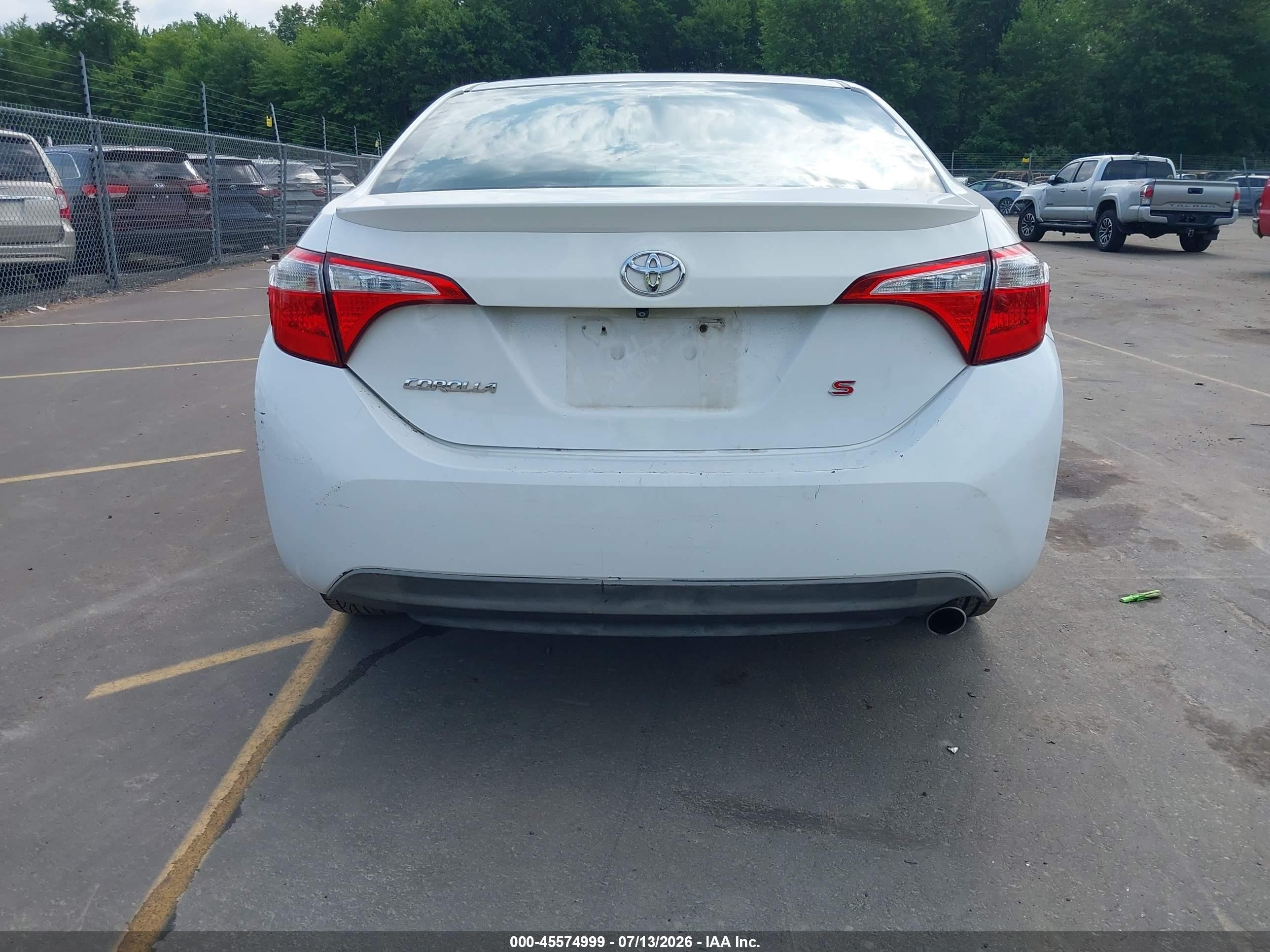 2015 Toyota Corolla S Plus White vin: 2T1BURHE9FC262910
