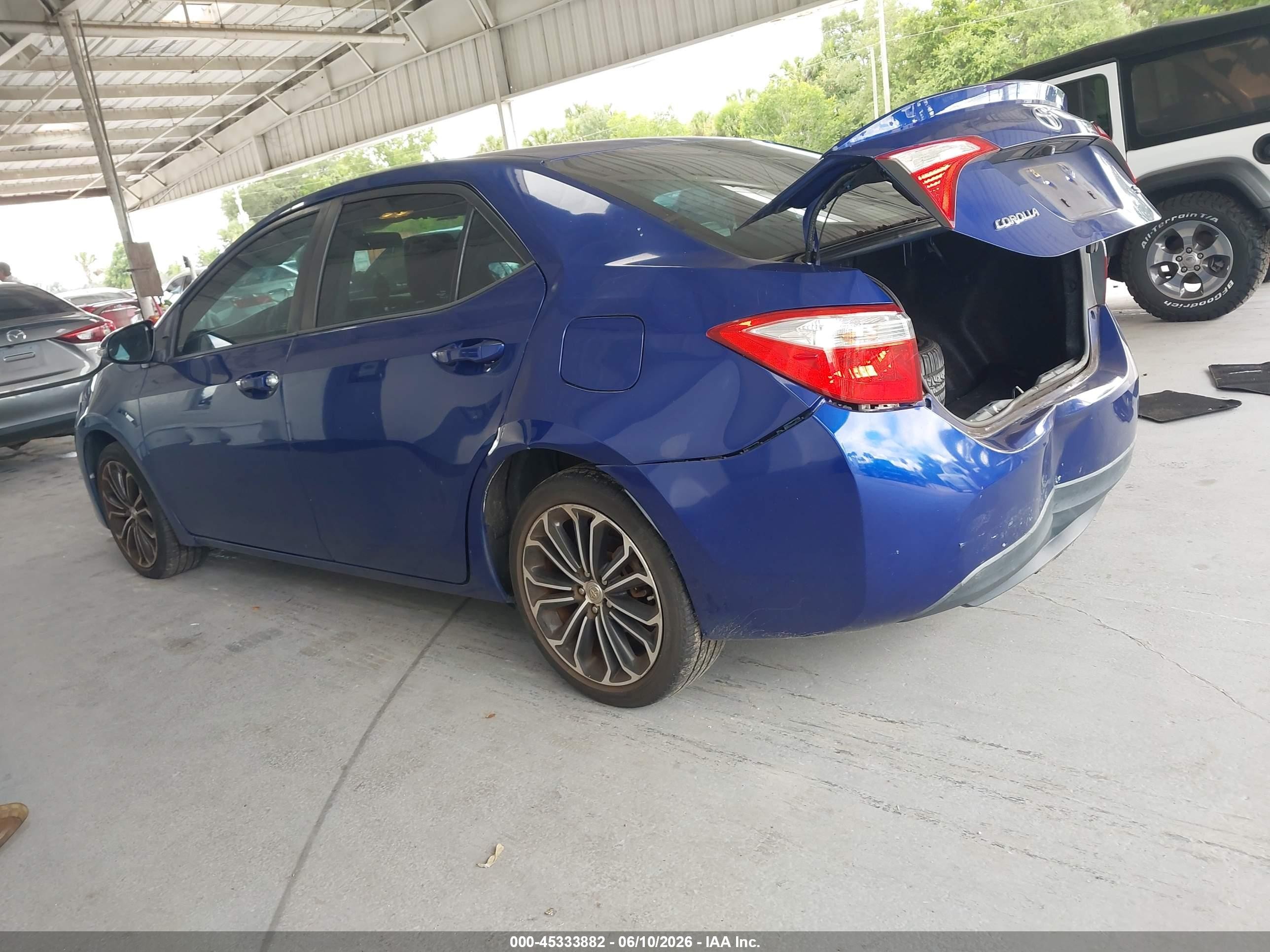 2015 Toyota Corolla S Plus Blue vin: 2T1BURHE9FC263295