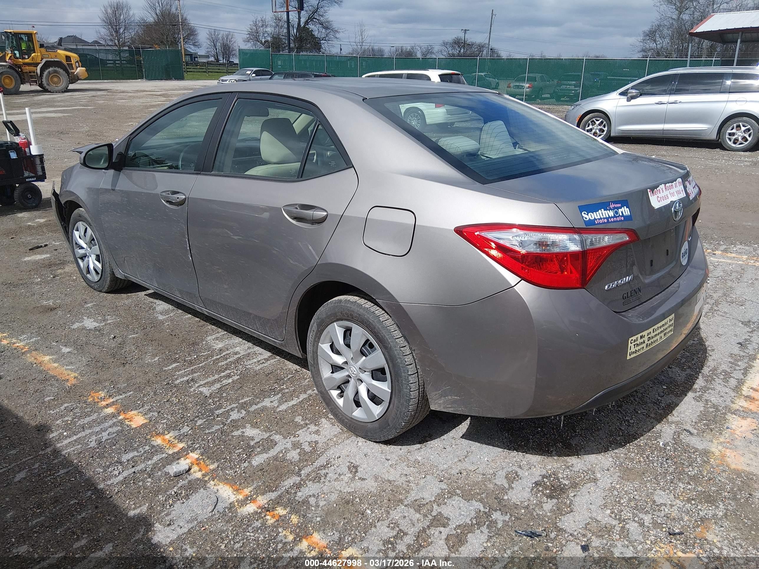 2015 Toyota Corolla Le Серый vin: 2T1BURHE9FC265287