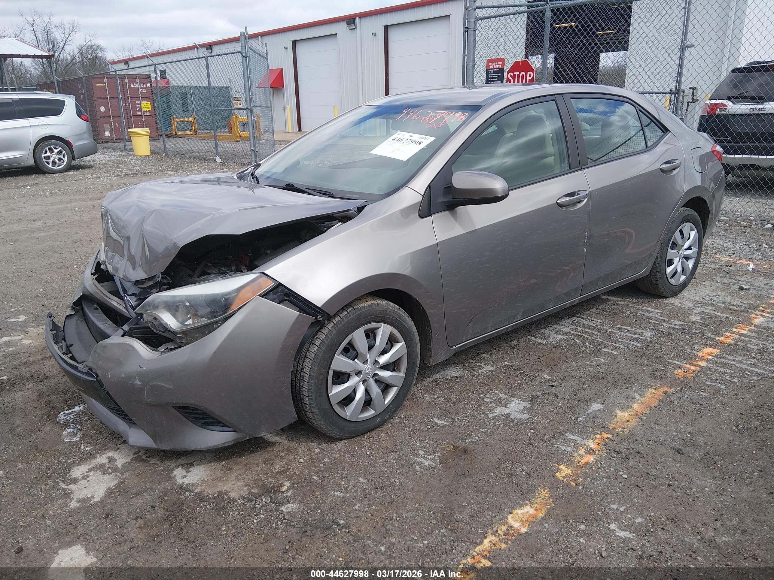 2015 Toyota Corolla Le Серый vin: 2T1BURHE9FC265287