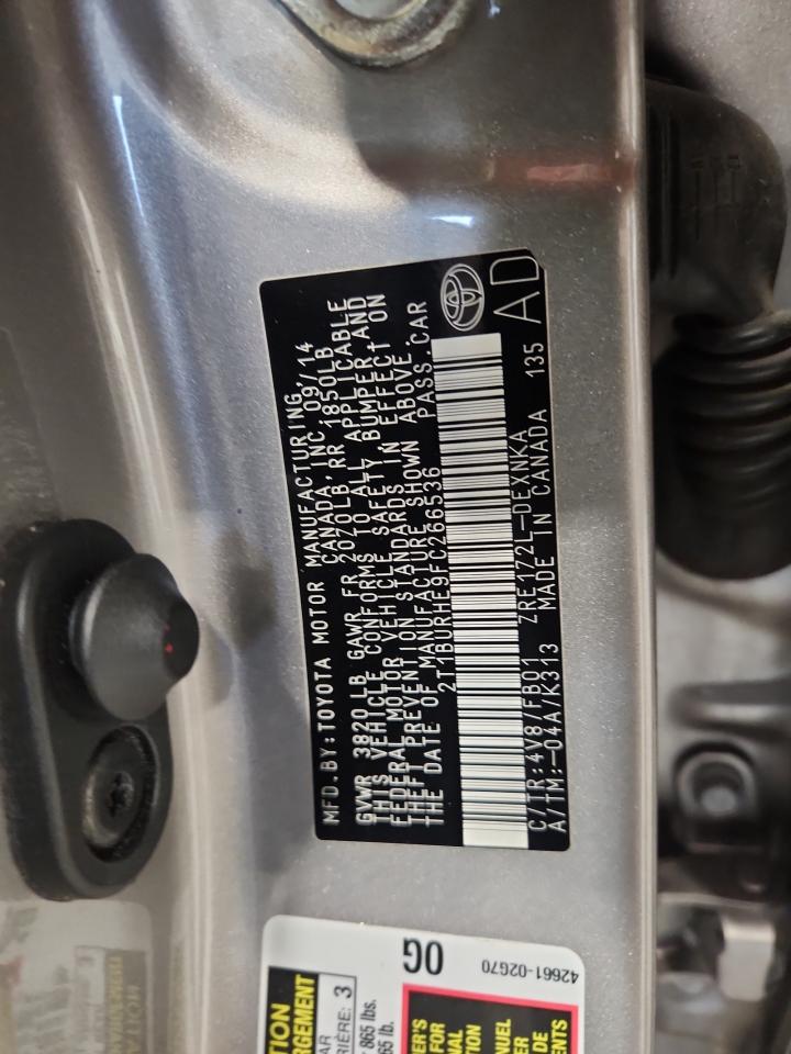 2015 Toyota Corolla Le Серый vin: 2T1BURHE9FC266536