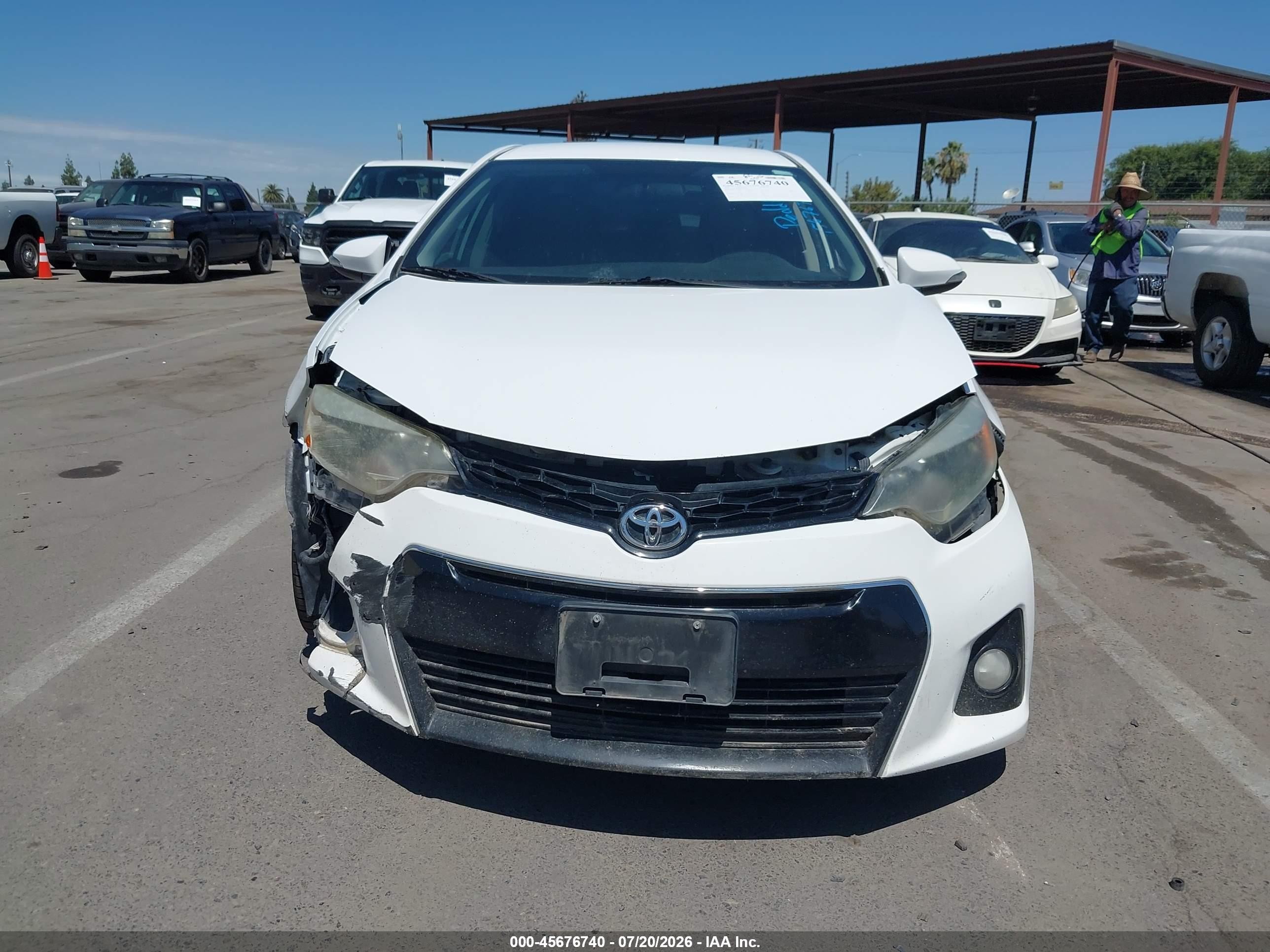 2015 Toyota Corolla S Белый vin: 2T1BURHE9FC333569
