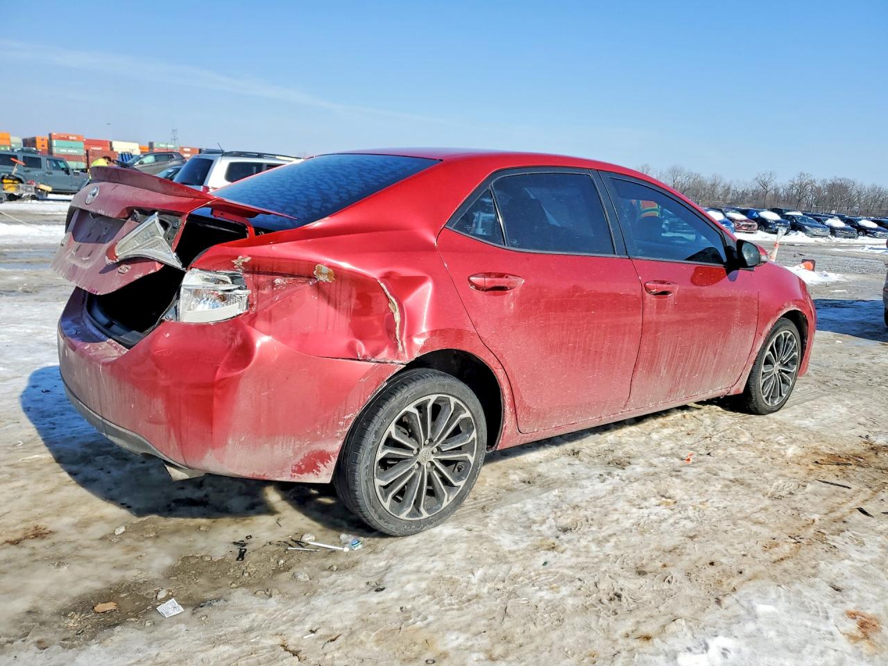 2015 Toyota Corolla L Red vin: 2T1BURHE9FC394114