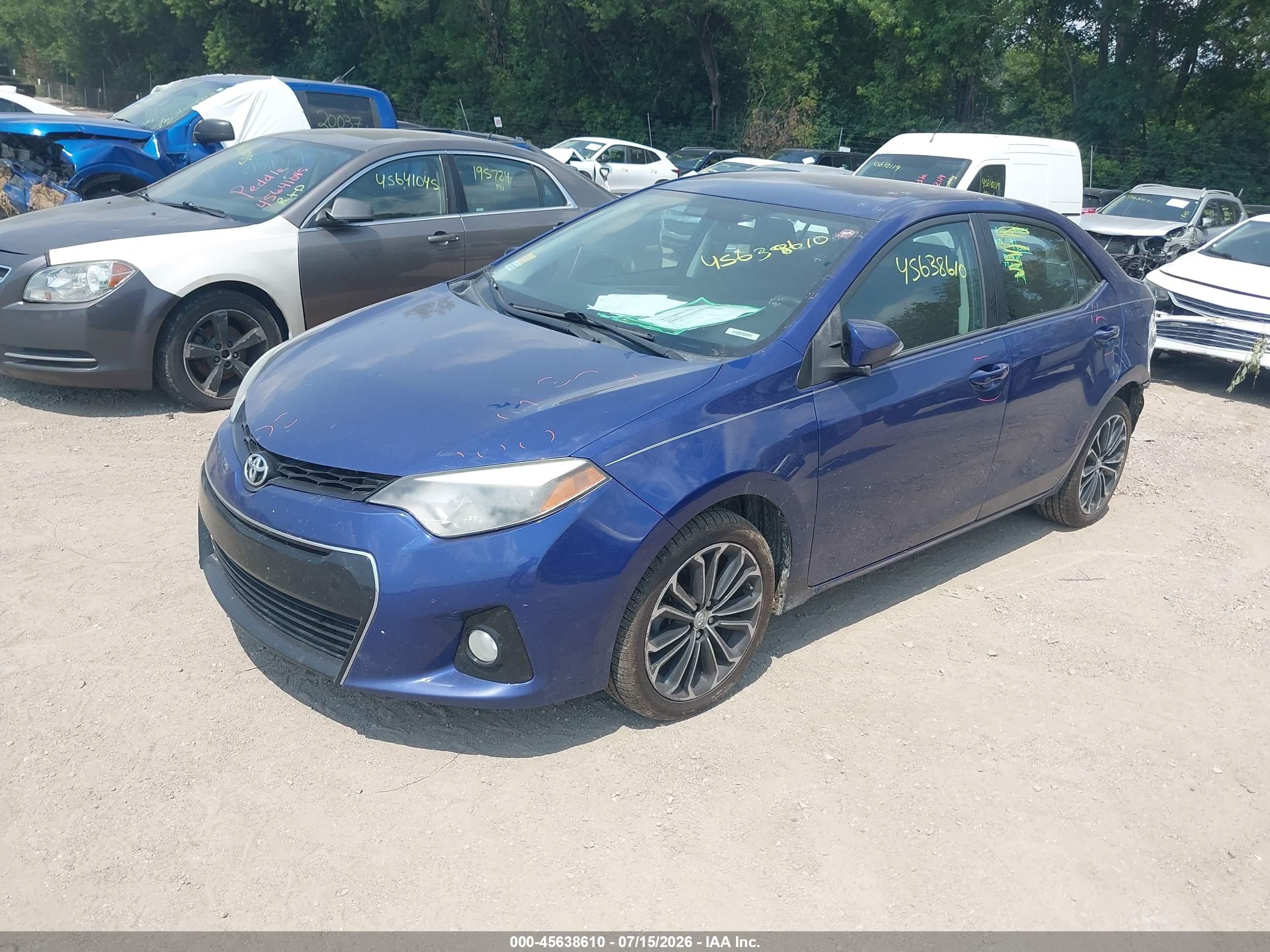 2015 Toyota Corolla S Plus Blue vin: 2T1BURHE9FC402146