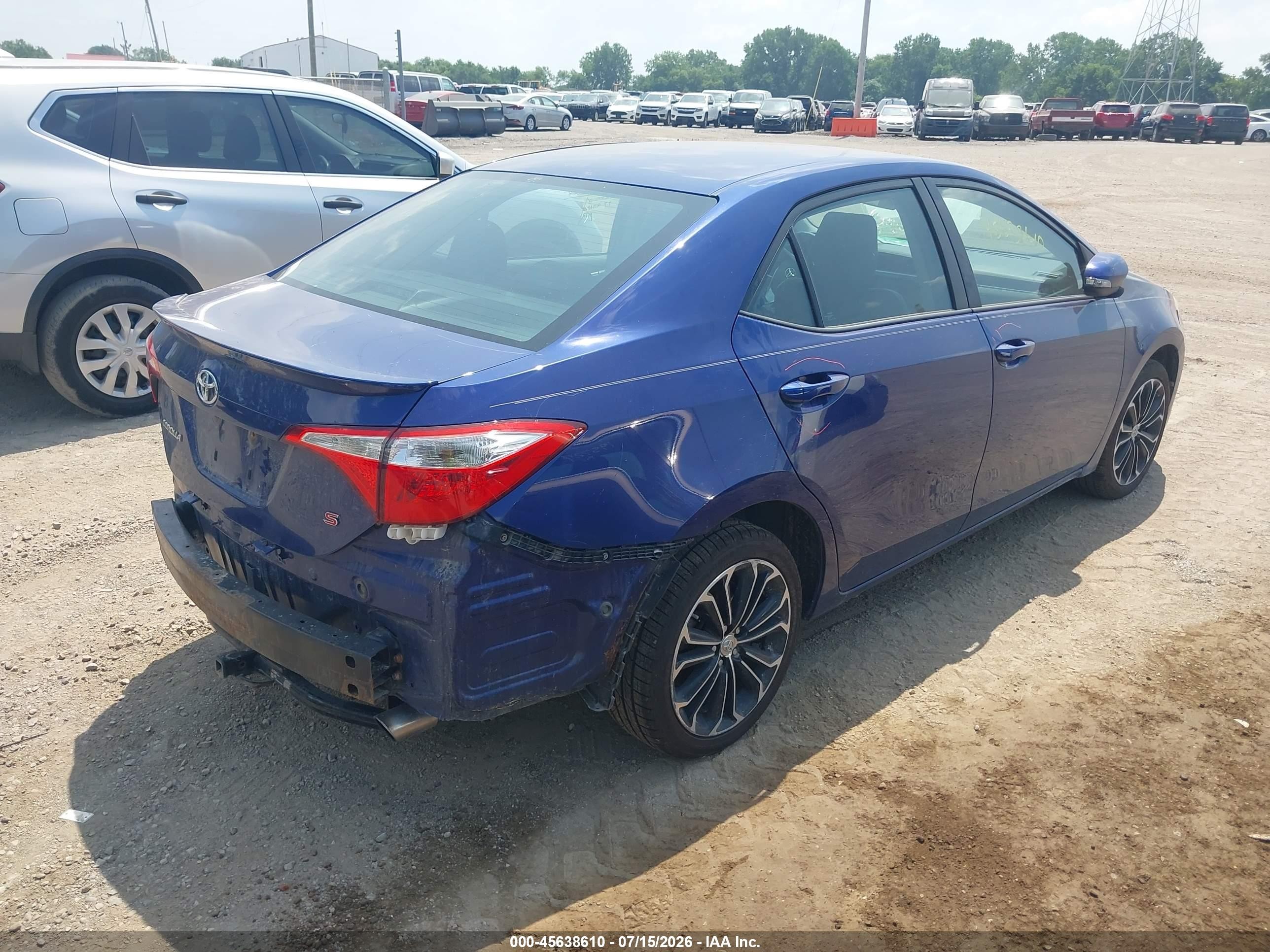 2015 Toyota Corolla S Plus Blue vin: 2T1BURHE9FC402146