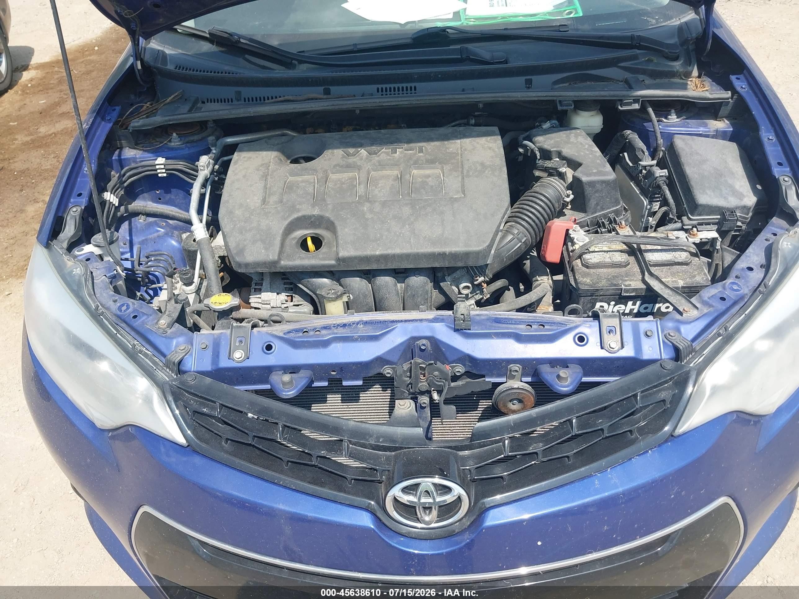 2015 Toyota Corolla S Plus Blue vin: 2T1BURHE9FC402146