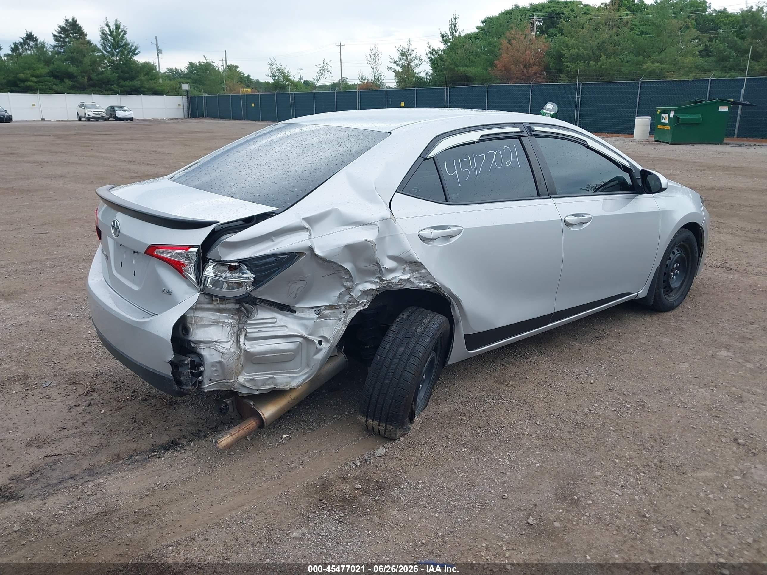 2015 Toyota Corolla Le Silver vin: 2T1BURHE9FC404706
