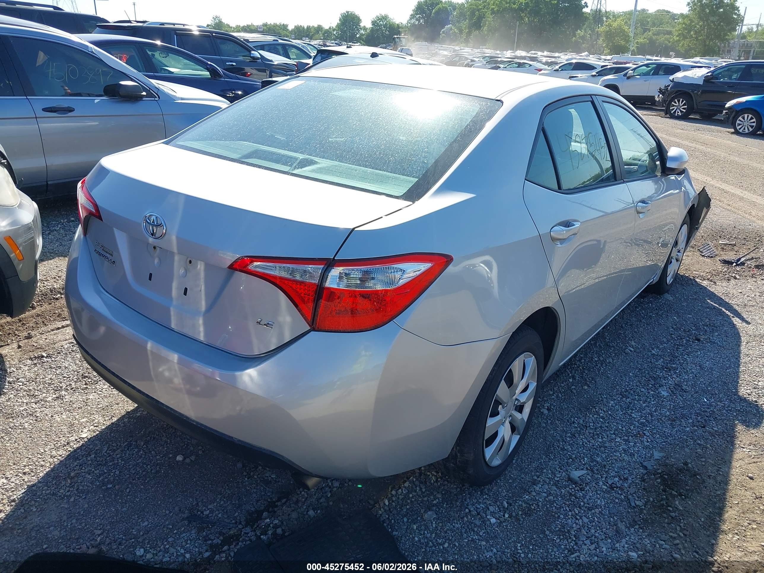 2015 Toyota Corolla Le Silver vin: 2T1BURHE9FC457714
