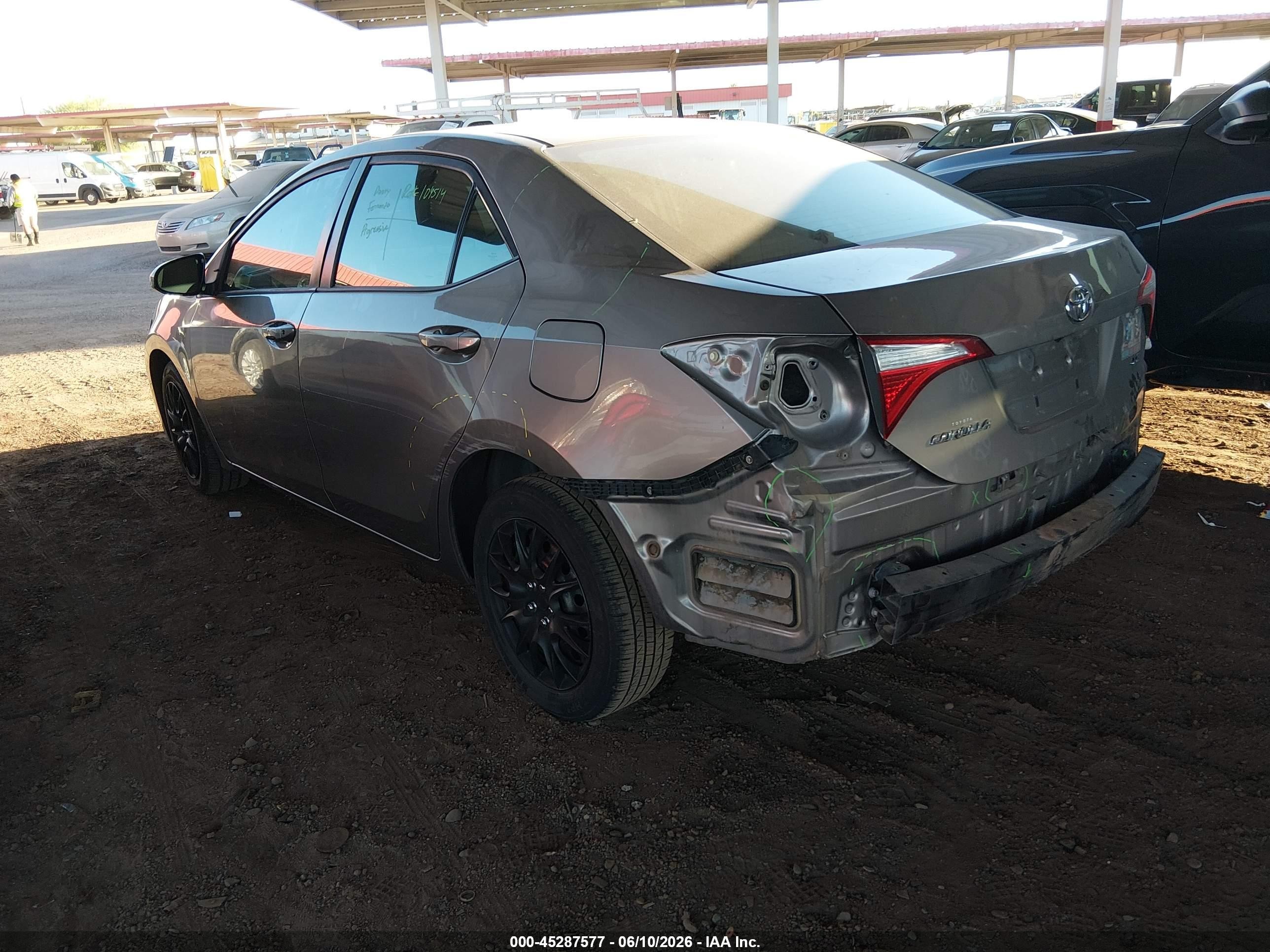 2016 Toyota Corolla Le Gray vin: 2T1BURHE9GC538861