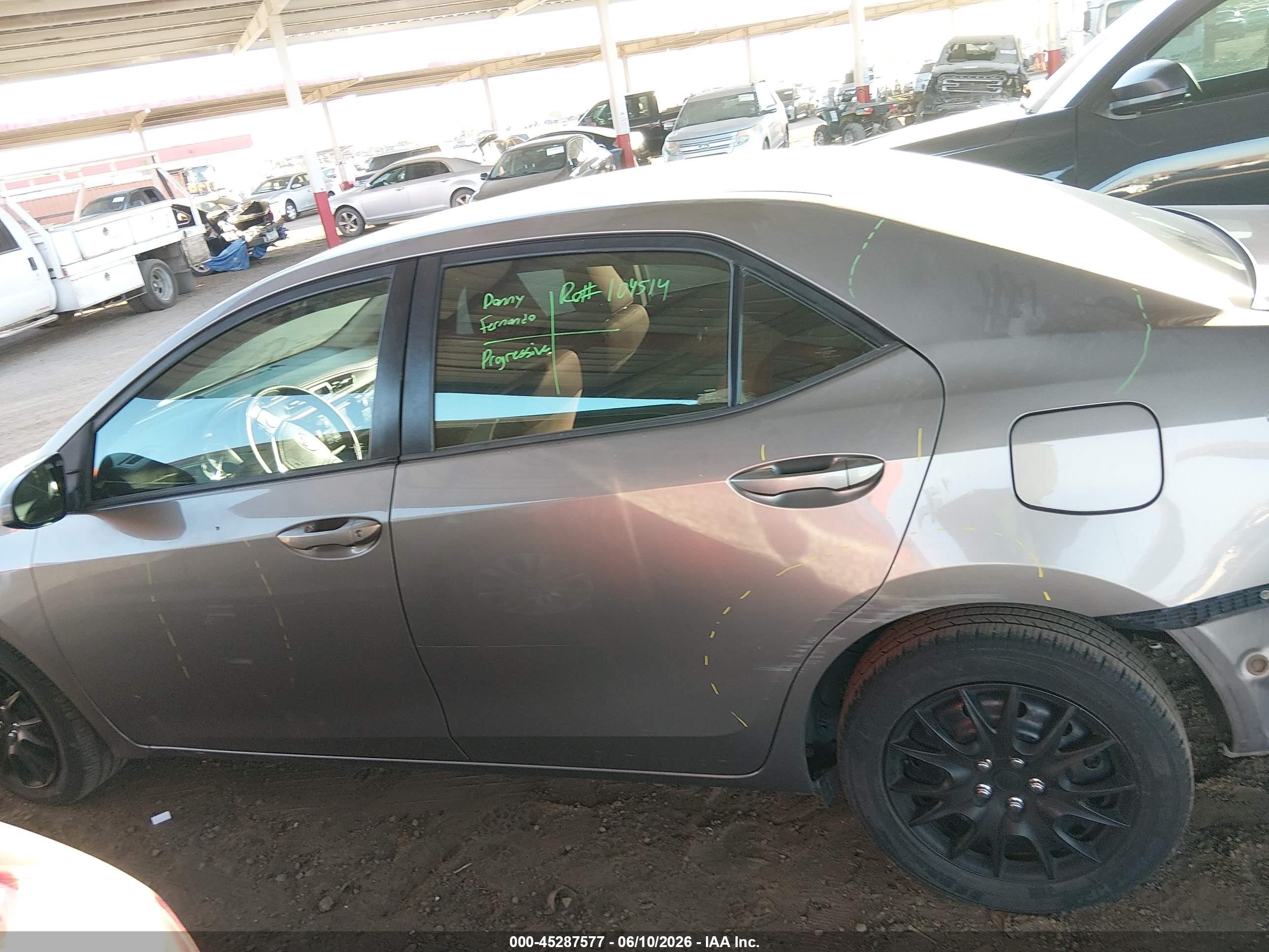 2016 Toyota Corolla Le Gray vin: 2T1BURHE9GC538861