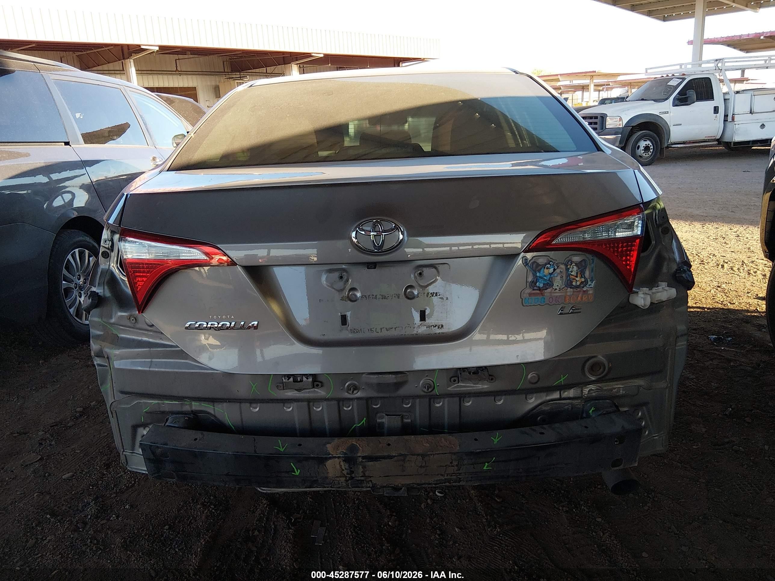2016 Toyota Corolla Le Gray vin: 2T1BURHE9GC538861