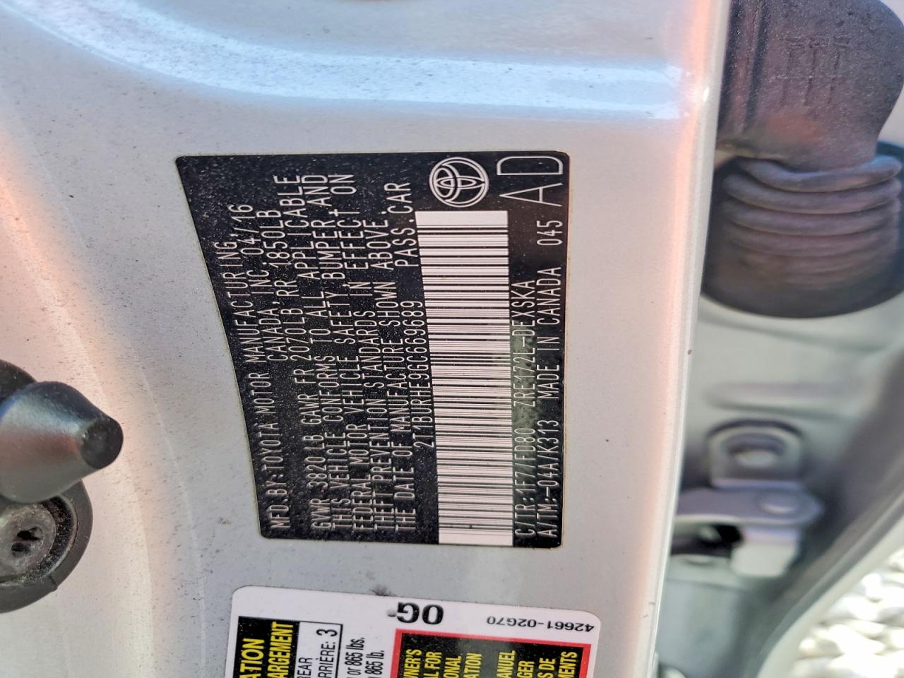 2016 Toyota Corolla S Silver vin: 2T1BURHE9GC669689