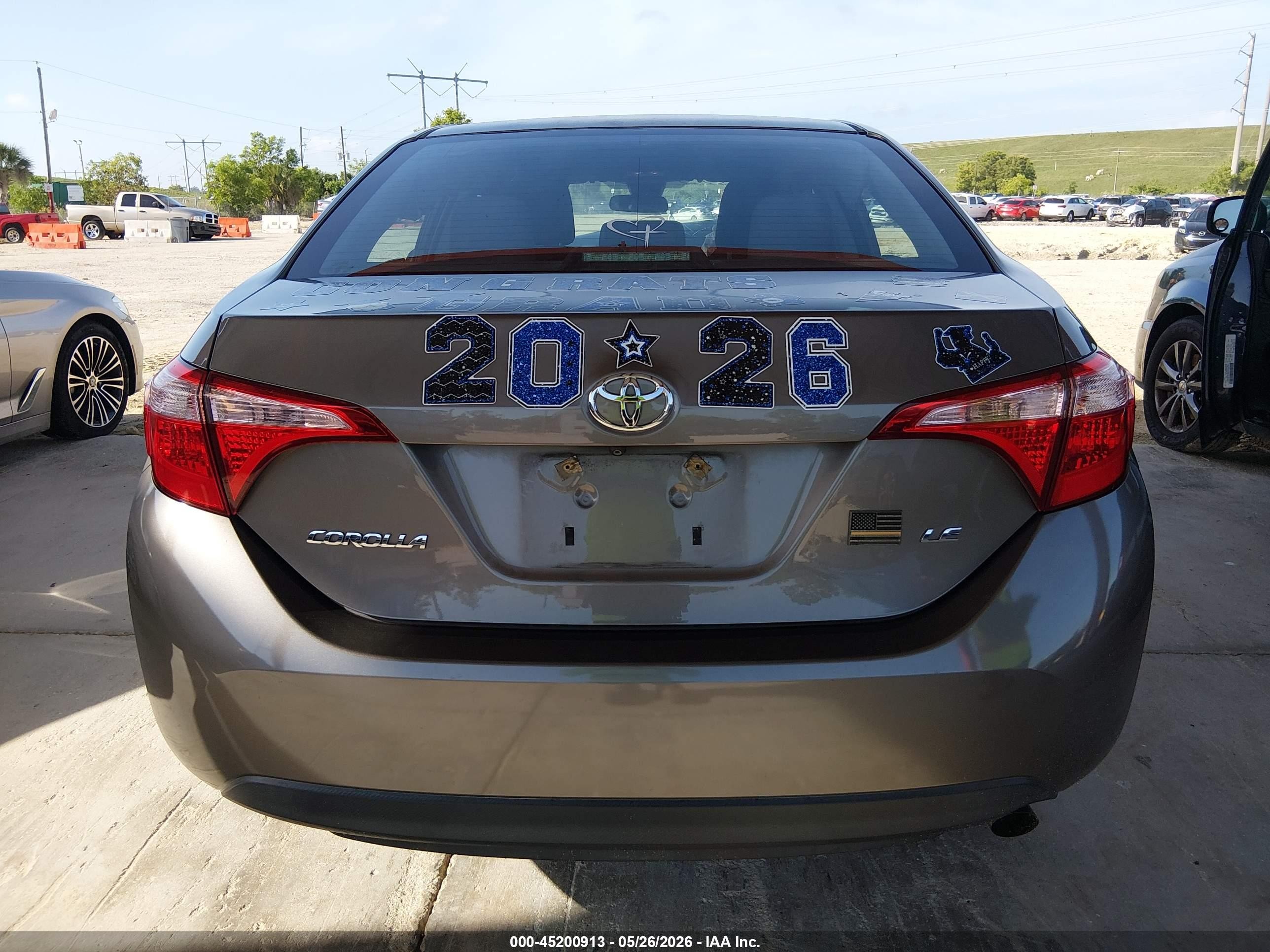 2017 Toyota Corolla Le Gray vin: 2T1BURHE9HC836098