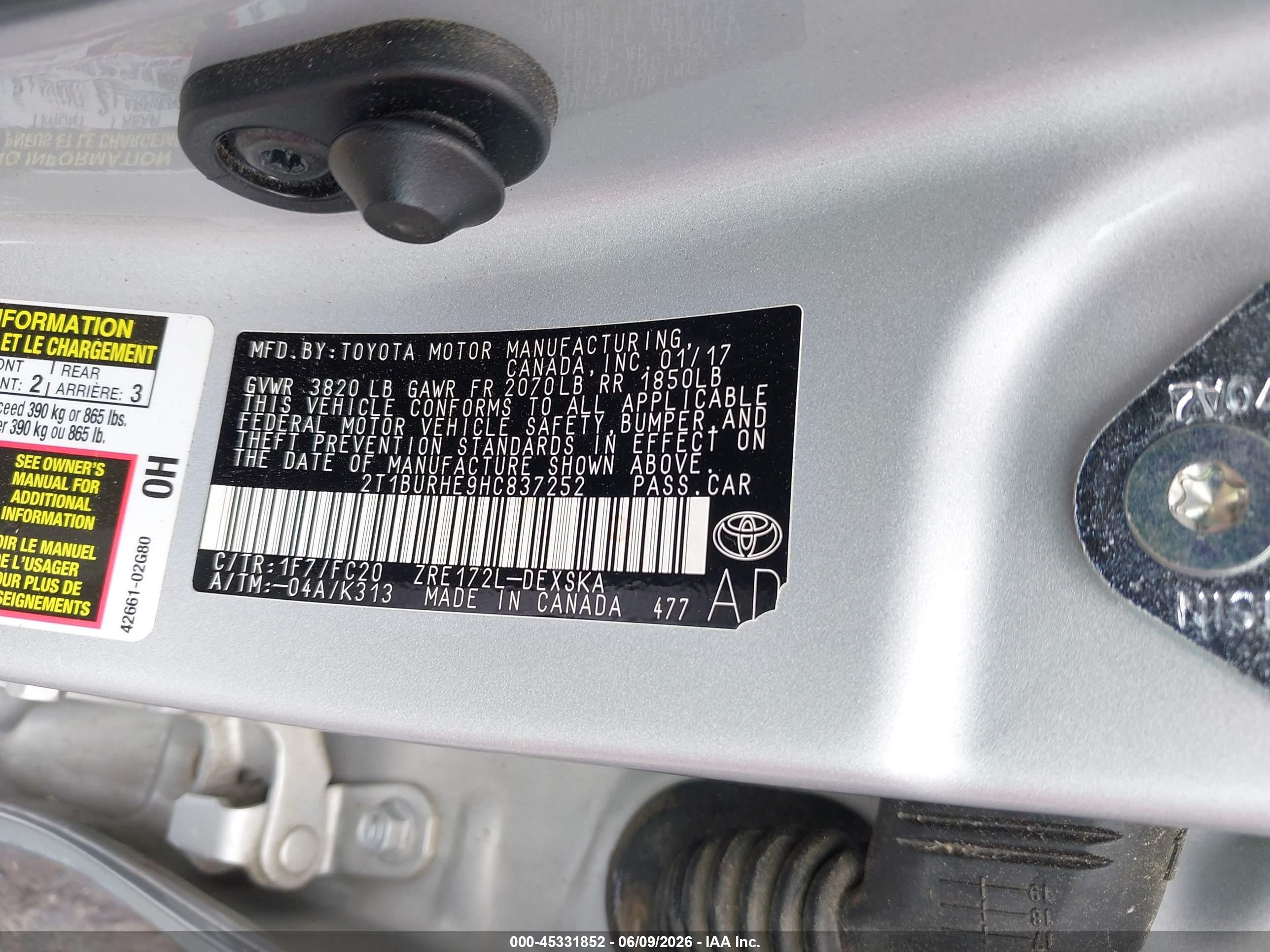 2017 Toyota Corolla Se Серебряный vin: 2T1BURHE9HC837252