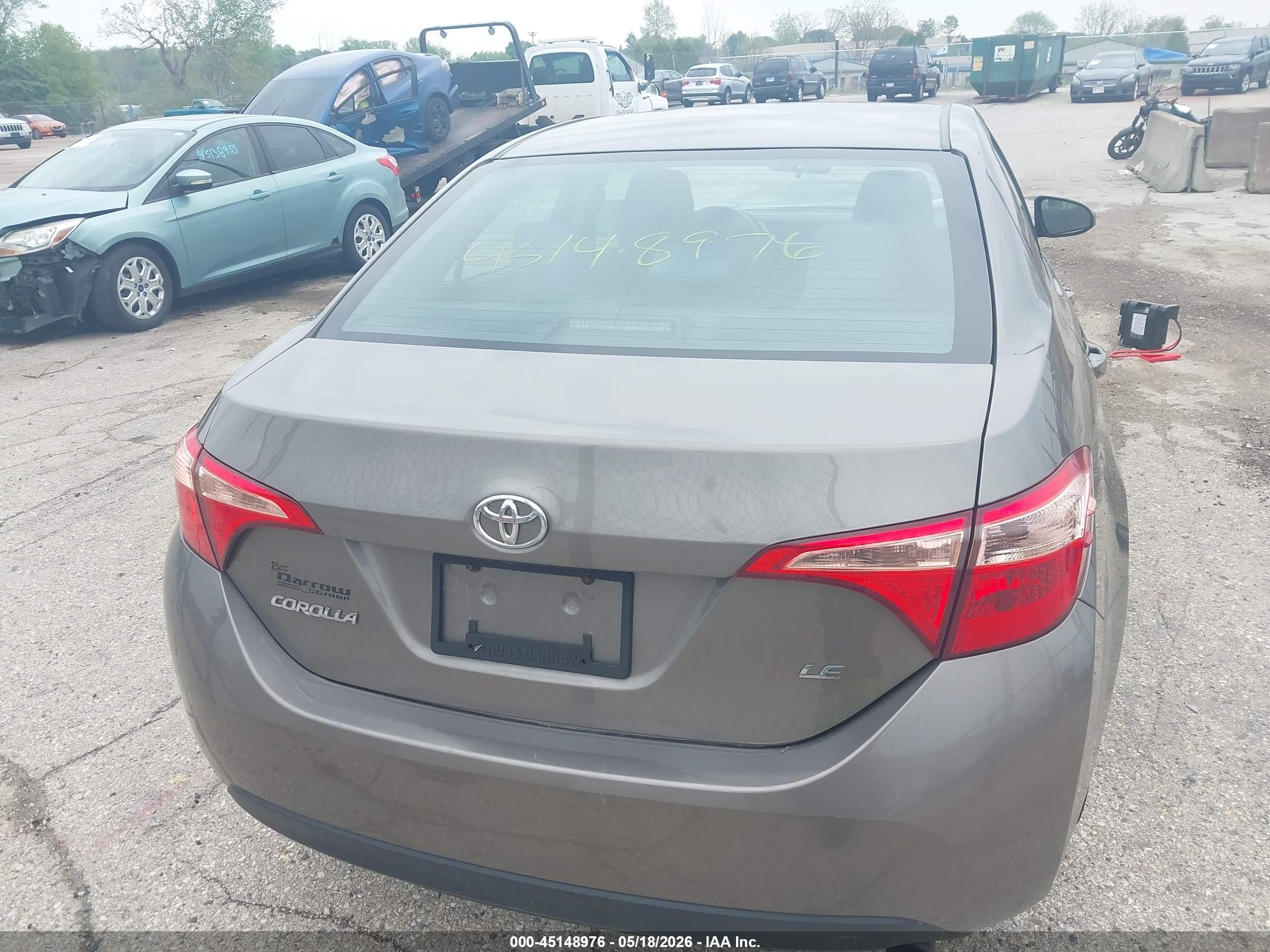 2019 Toyota Corolla Le Gray vin: 2T1BURHE9KC186888