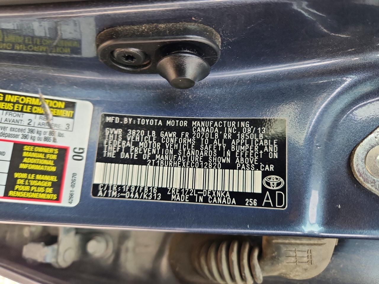 2014 Toyota Corolla Le Синий vin: 2T1BURHEXEC012820